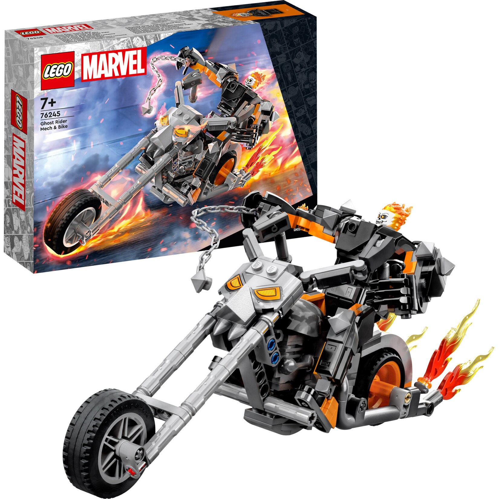 LEGO Konstruktionsspielzeug Marvel Ghost Rider mit Mech & Bike