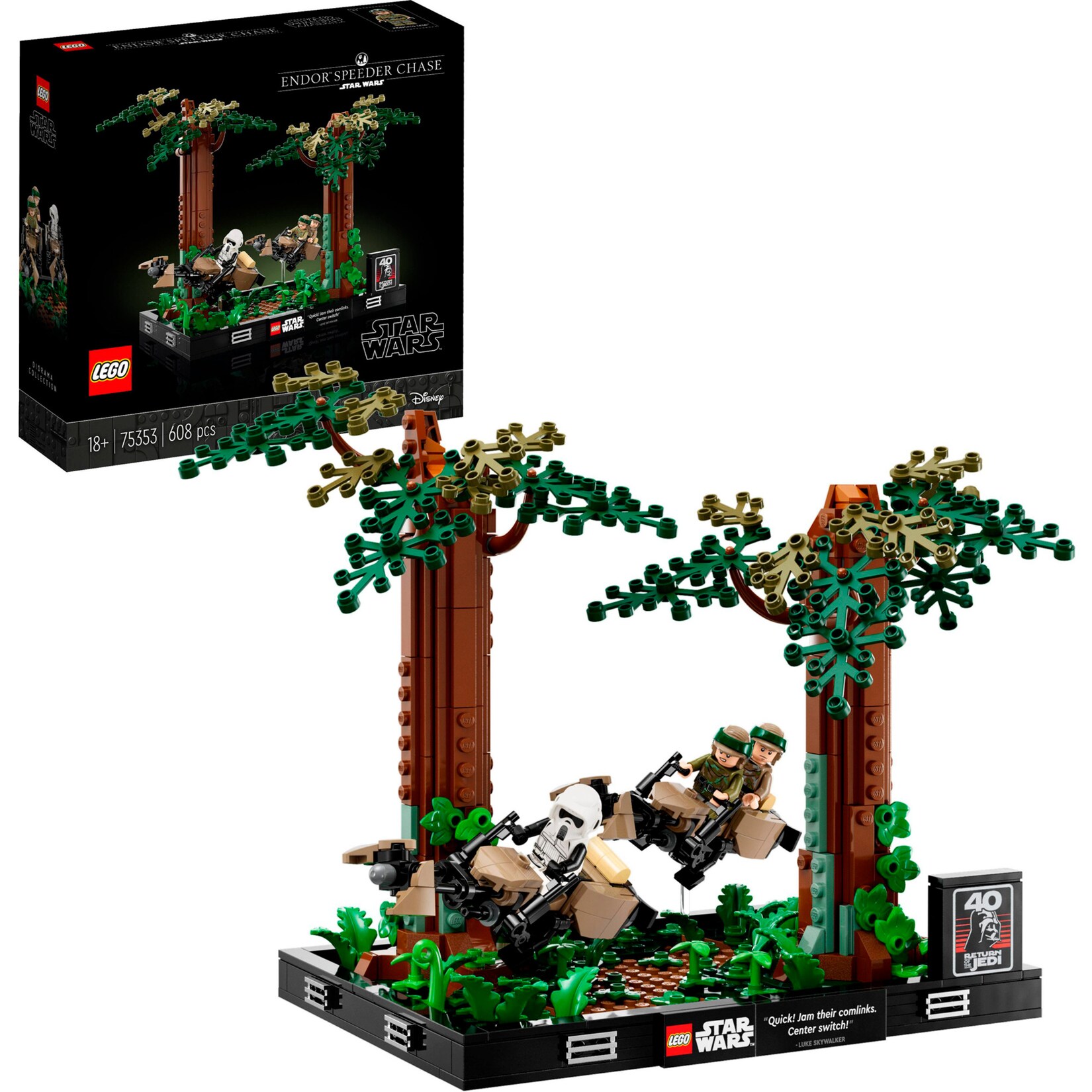 LEGO Konstruktionsspielzeug Star Wars Verfolgungsjagd auf Endor – Diorama | 05702017421377