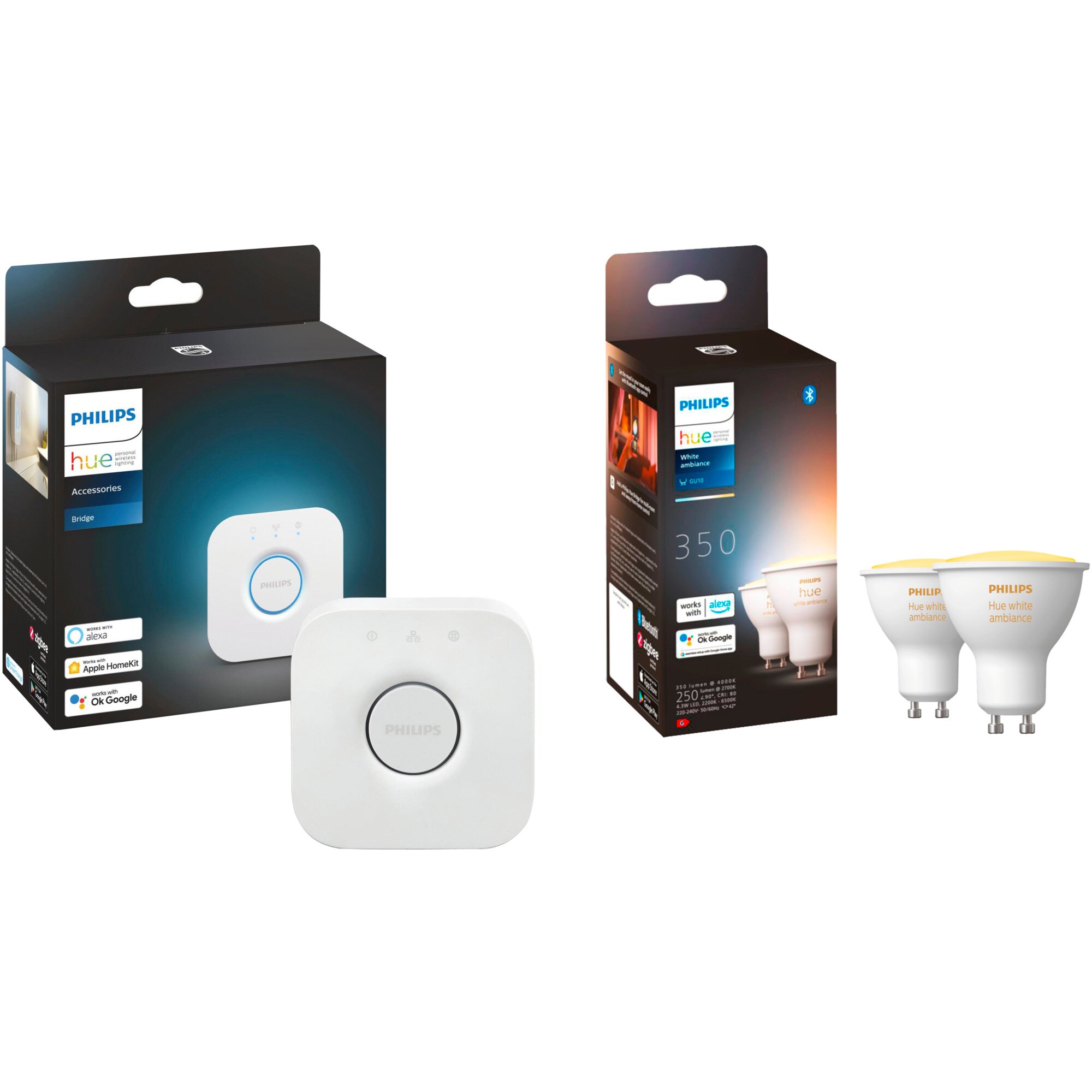 Philips Hue LED-Lampe White Ambiance GU10 + Bridge - Bild 1