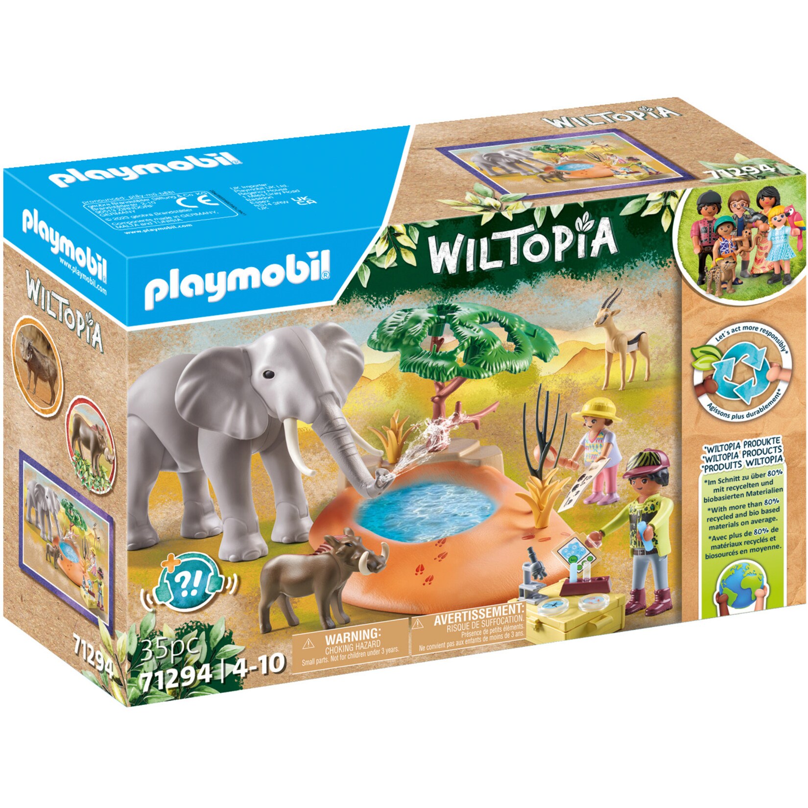 PLAYMOBIL Konstruktionsspielzeug Wiltopia Spritztour zum Wasserloch