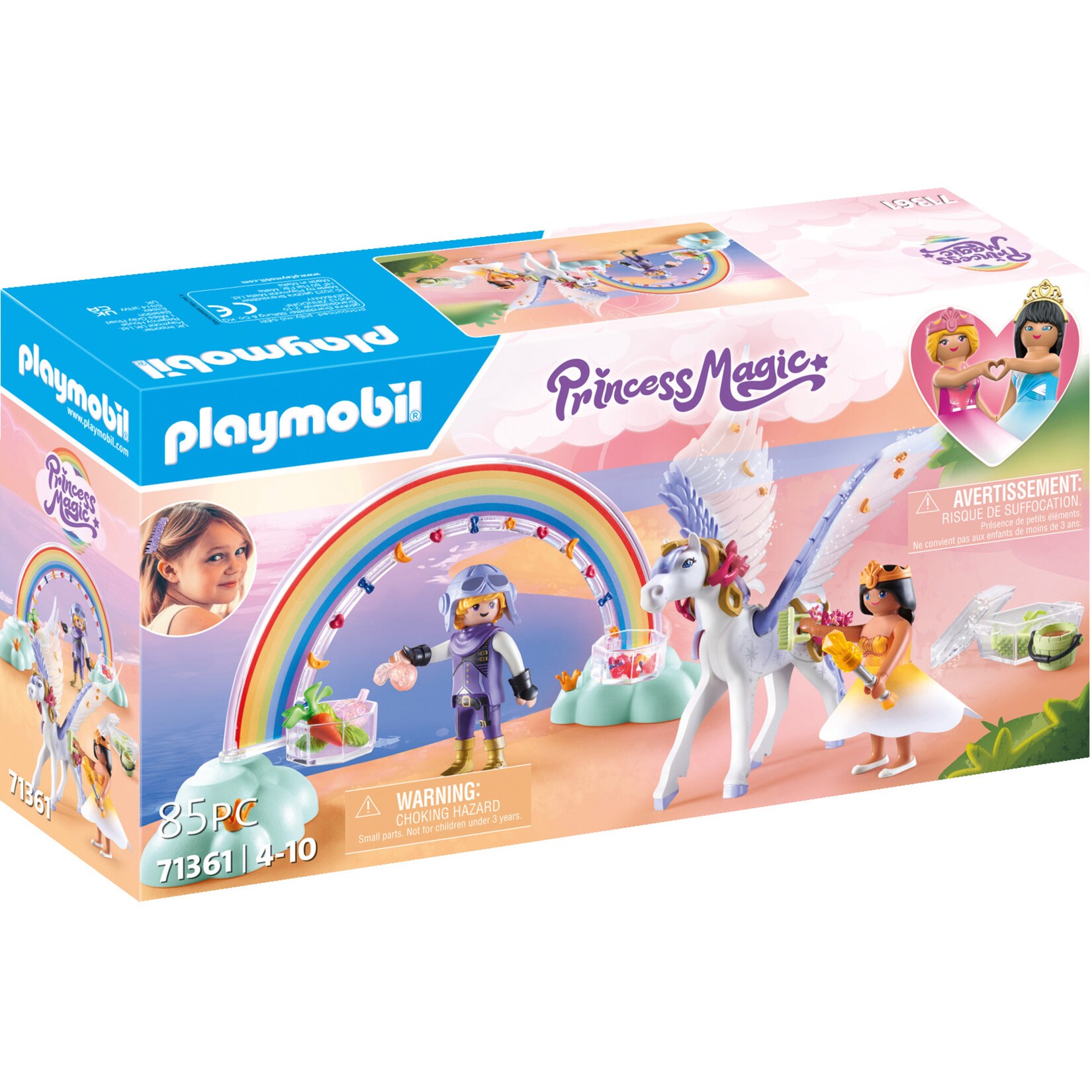 PLAYMOBIL Konstruktionsspielzeug Princess Magic Himmlischer Pegasus mit Regenbogen