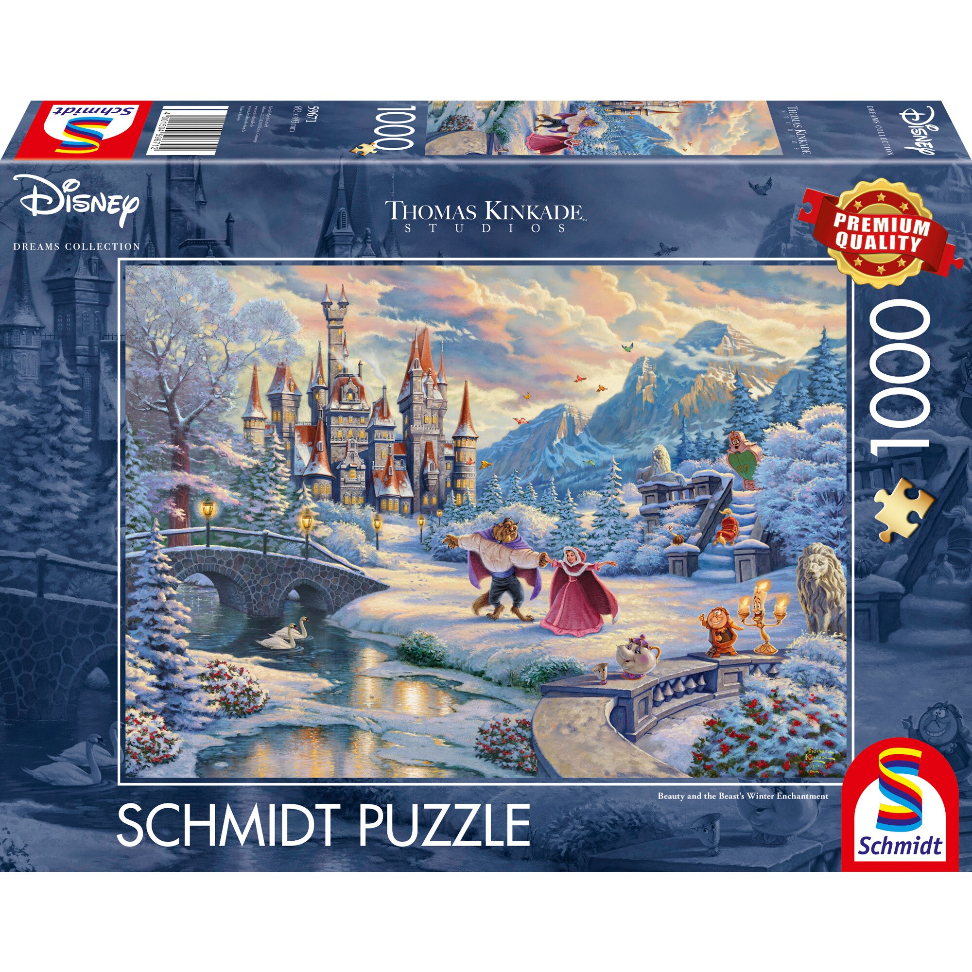 Schmidt Spiele Unknown Thomas Kinkade Studios: Disney - Die Sch&ouml;ne und das Biest, Zauberhafter Winterabend - Bild 1