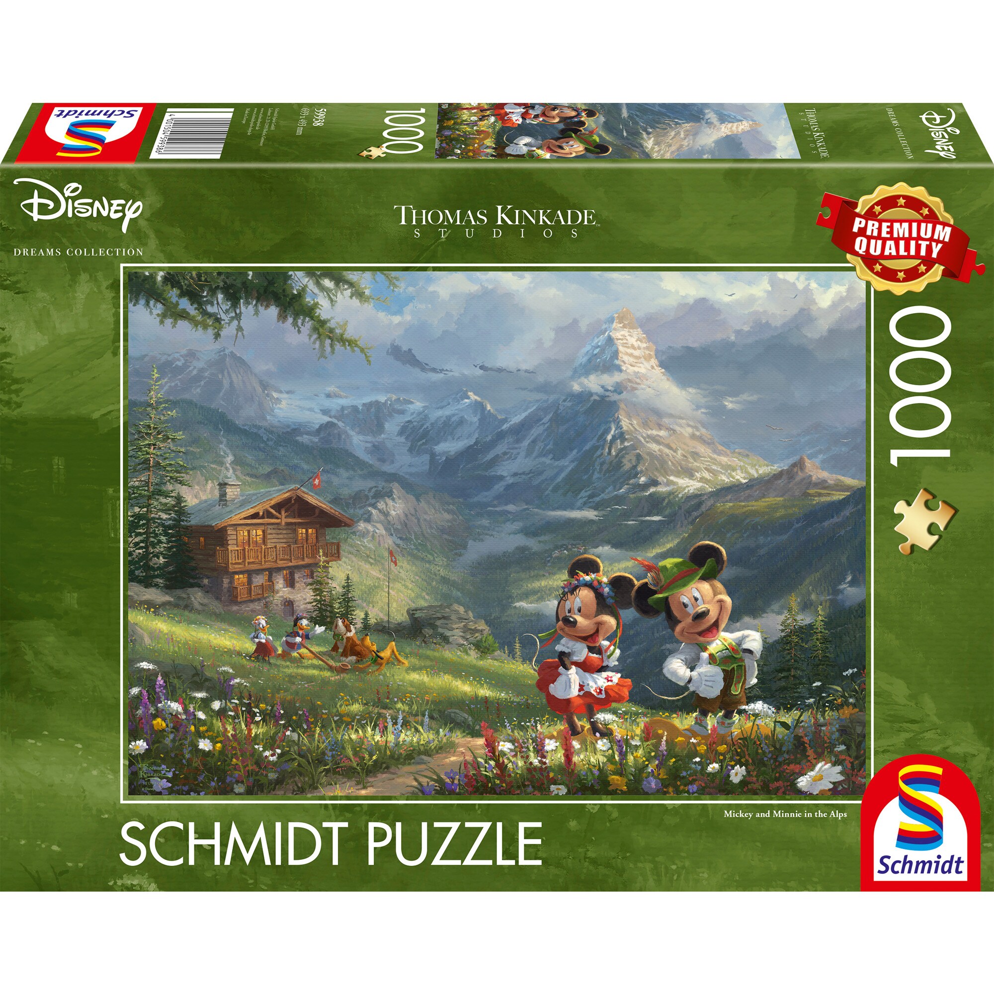 Schmidt Spiele Puzzle Thomas Kinkade Studios: Disney - Mickey & Minnie in den Alpen - Bild 1