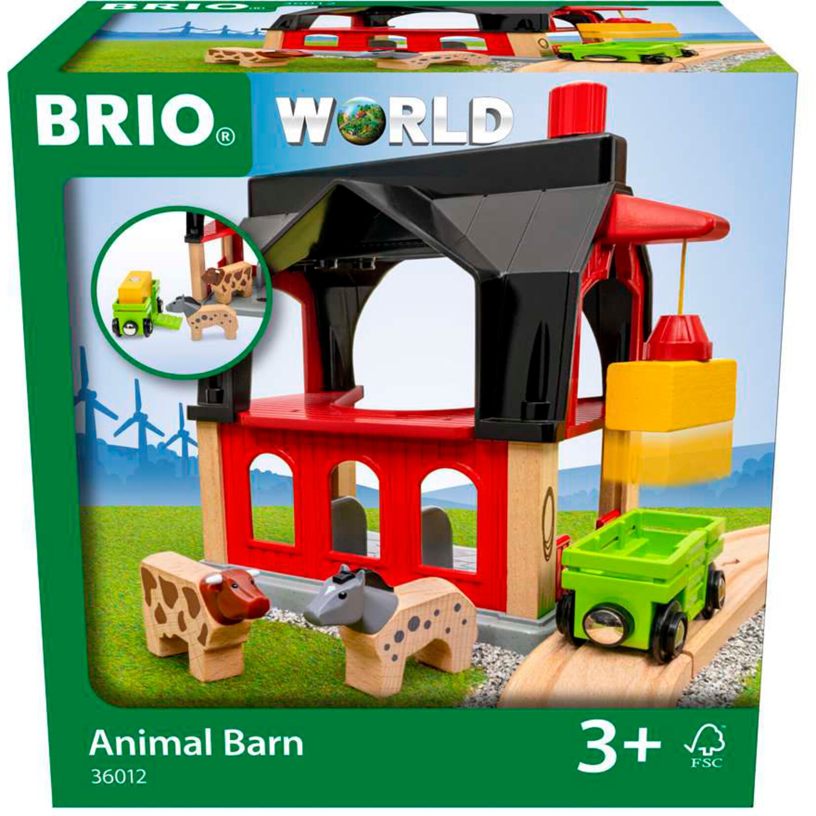 BRIO Spielgebäude World Tierscheune mit Heuwaggon