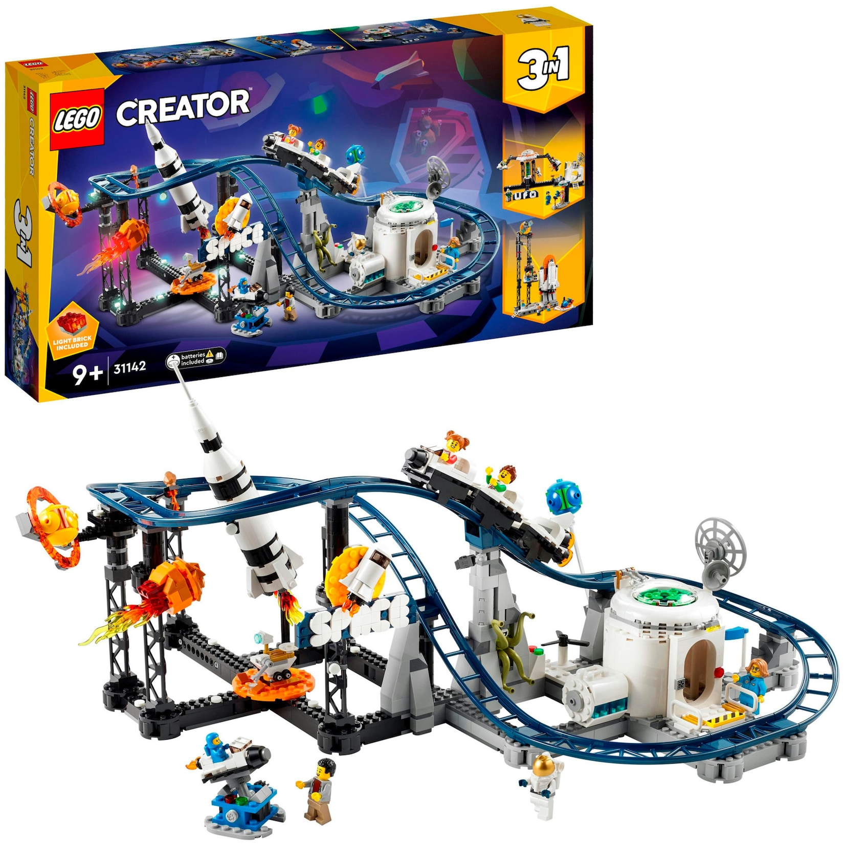 LEGO Konstruktionsspielzeug Creator 3-in-1 Weltraum-Achterbahn