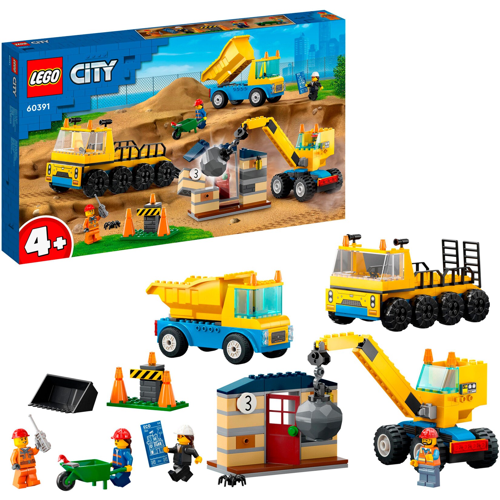 LEGO Konstruktionsspielzeug City Baufahrzeuge und Kran mit Abrissbirne | 05702017416465