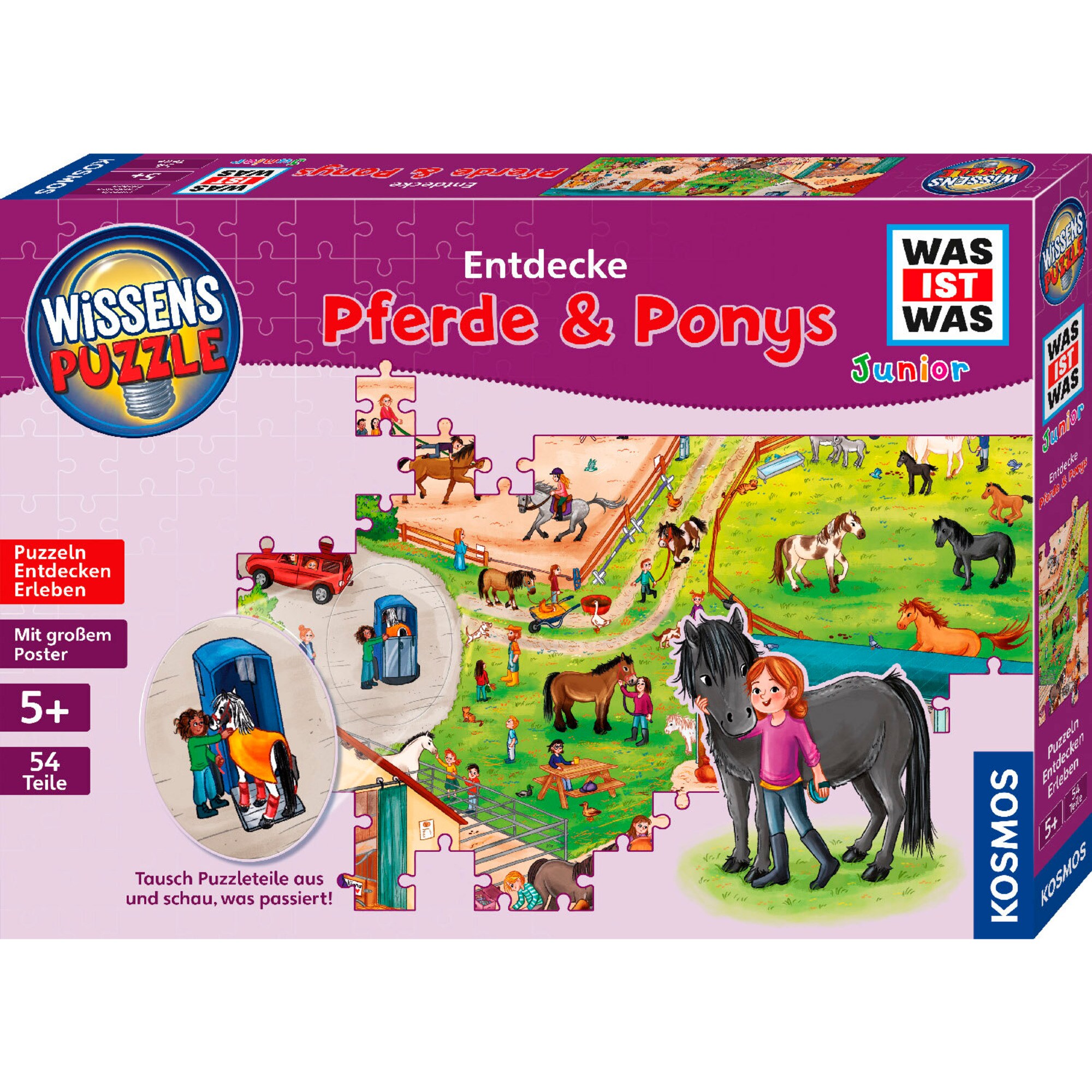 Kosmos Puzzle Wissenspuzzle WAS IST WAS Junior: Entdecke den Ponyhof - Bild 1