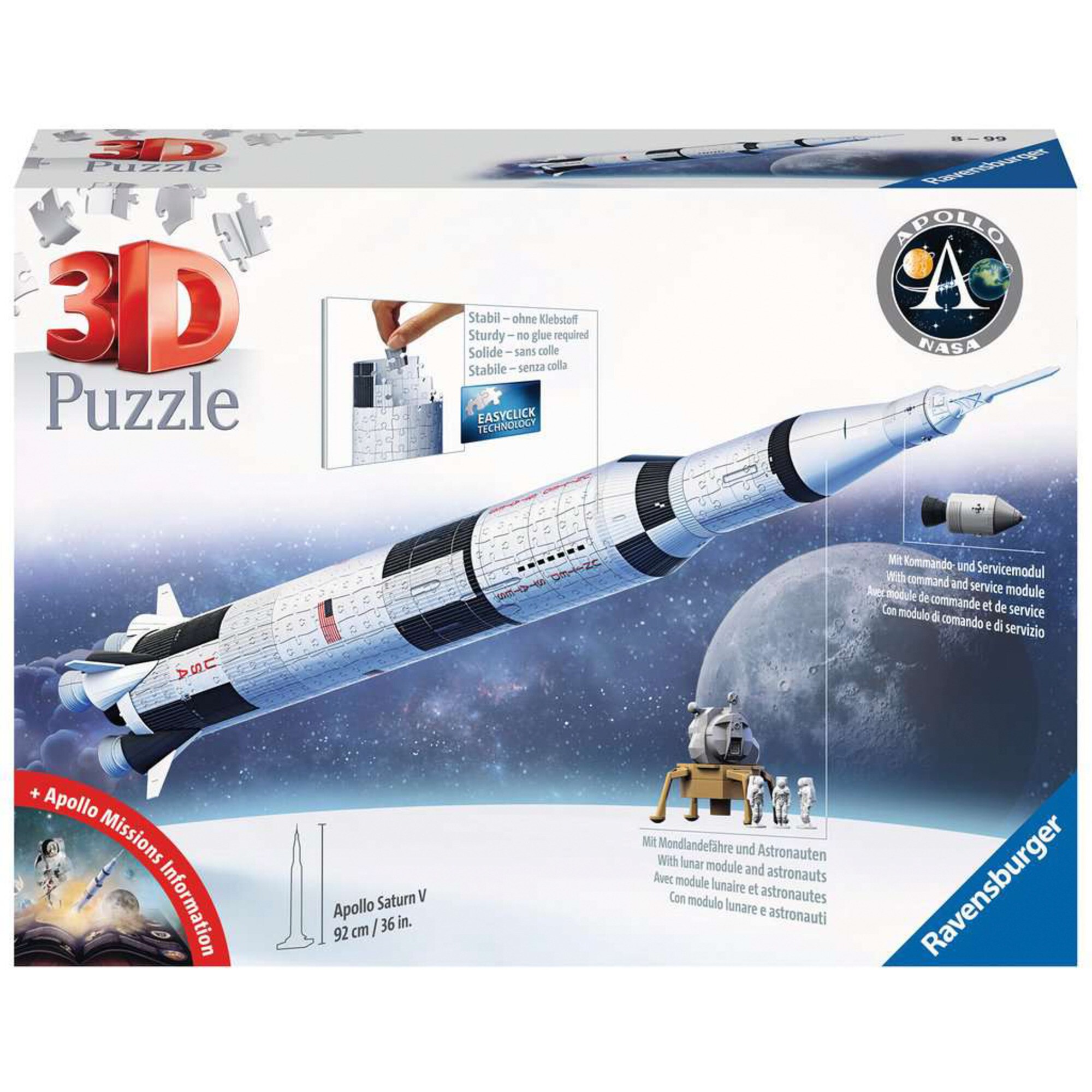 Ravensburger Puzzle 3D-Puzzle Apollo Saturn V Rocket - Bild 1