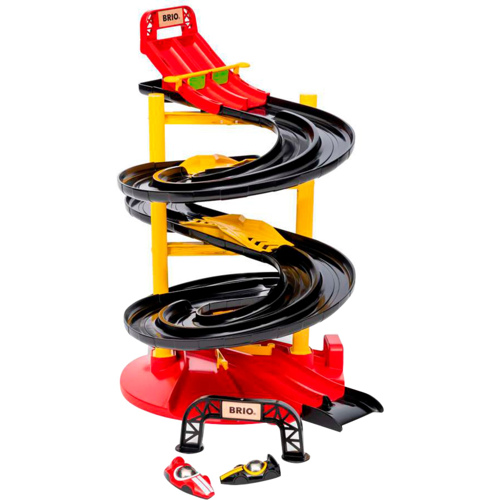 BRIO Spielfahrzeug Rennbahn-Turm mit zwei Rennwagen | 07312350305500
