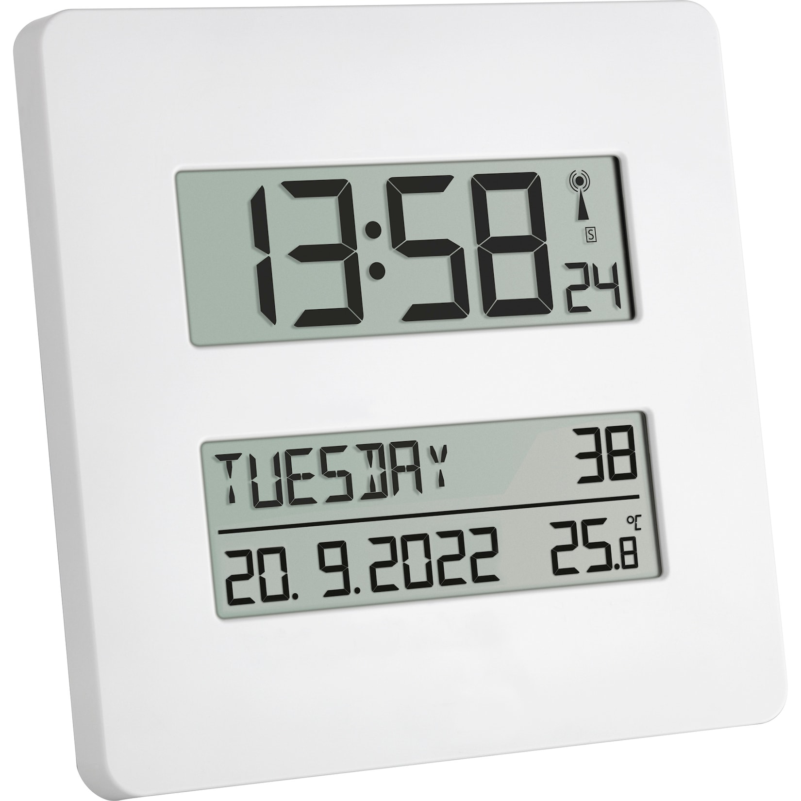 TFA Wecker Digitale Funkuhr TIMELINE mit Temperatur