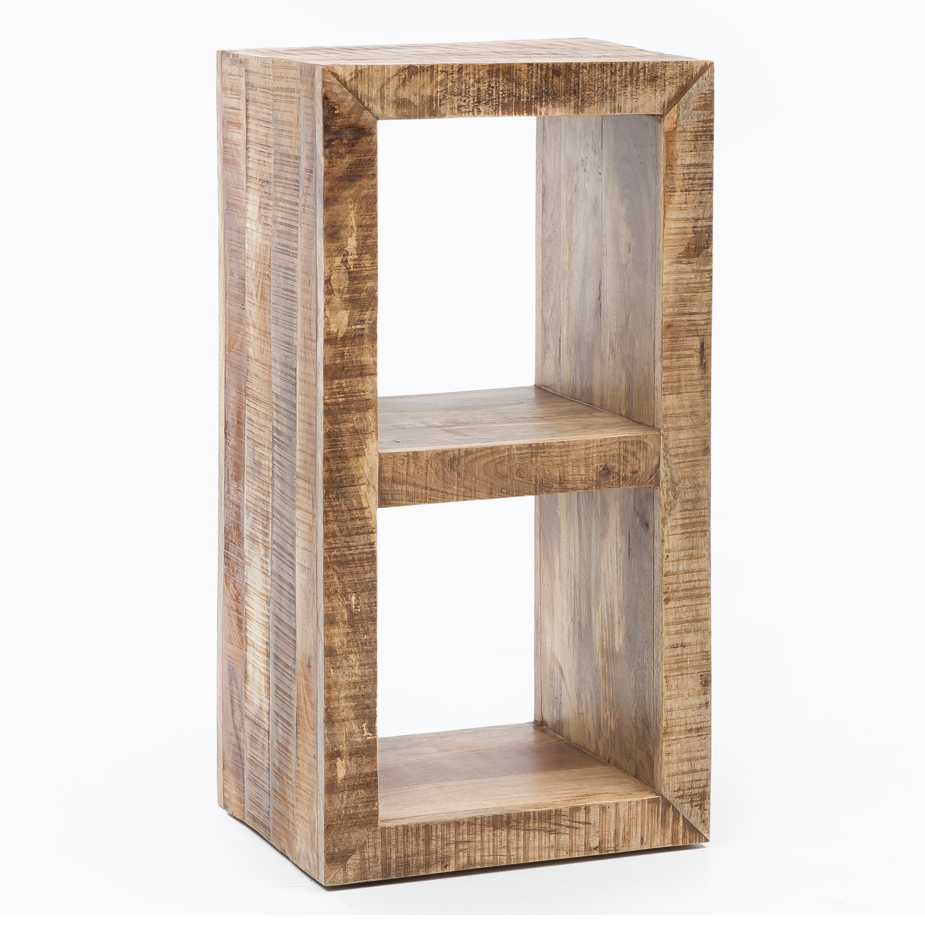 FineBuy Standregal 45 x 90 x 35 cm B&uuml;cherregal Mangoholz Beistelltisch Massiv - Bild 1