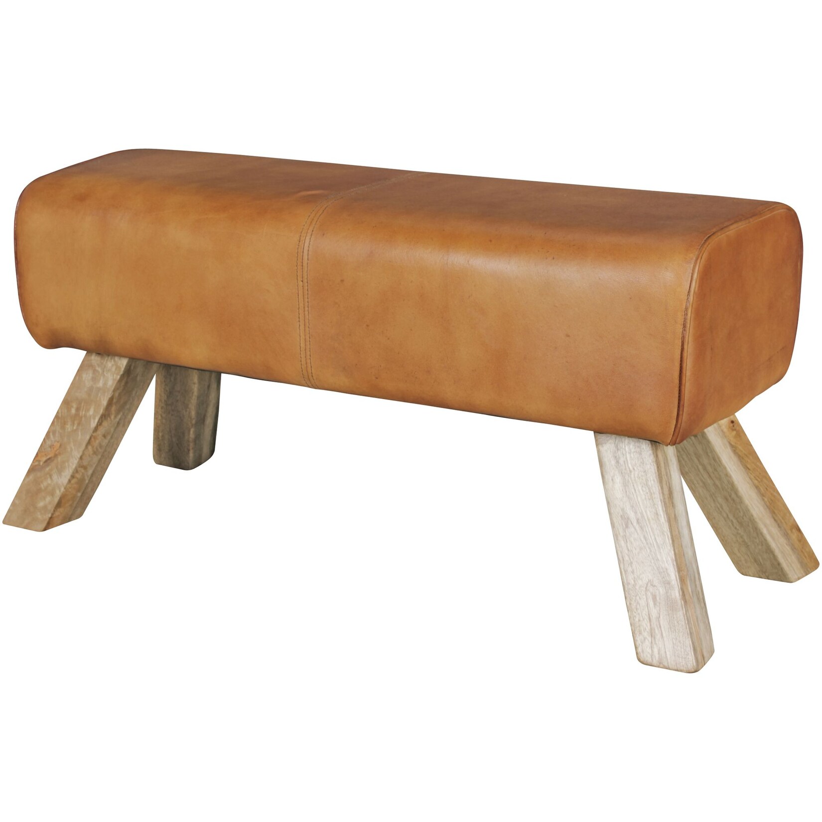 FineBuy Design Sitzhocker FB45549 Holz 90x30x43 cm Modern Garderobenbank Leder | 04250950266940