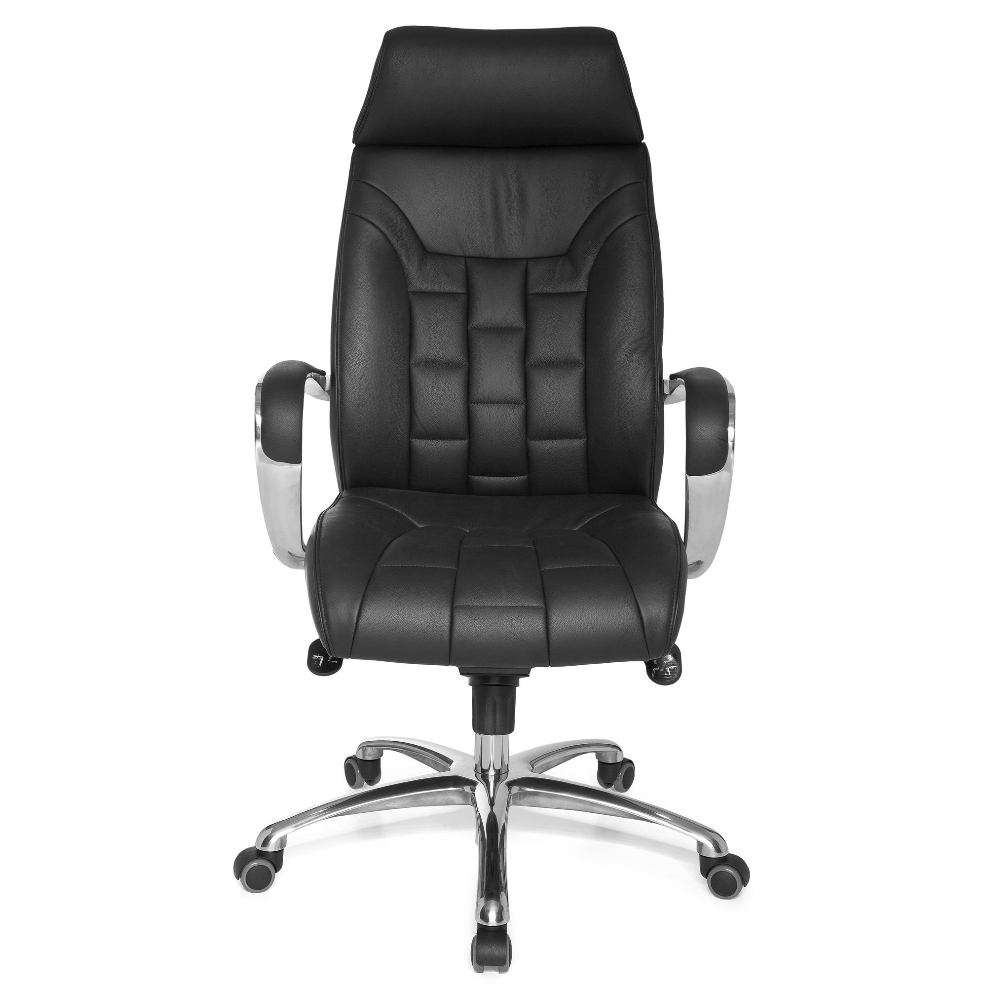 FineBuy XXL Chefsessel Echtleder schwarz Drehstuhl B&uuml;rostuhl bis 120KG - Bild 1