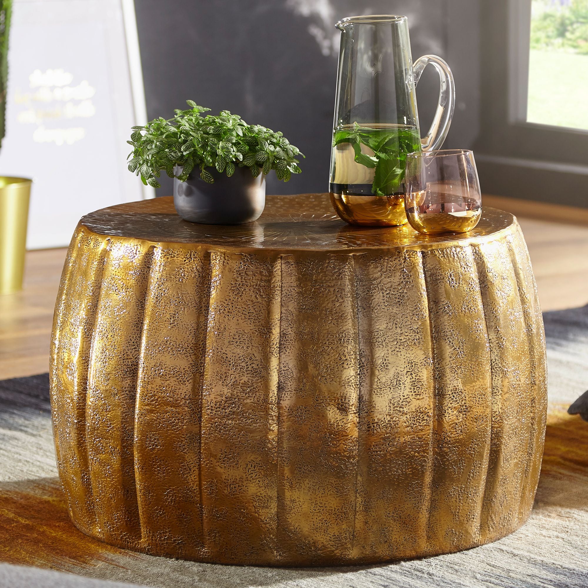 FineBuy Couchtisch Wohnzimmertisch rund Sofatisch Stubentisch Metall Alu Modern - Bild 1