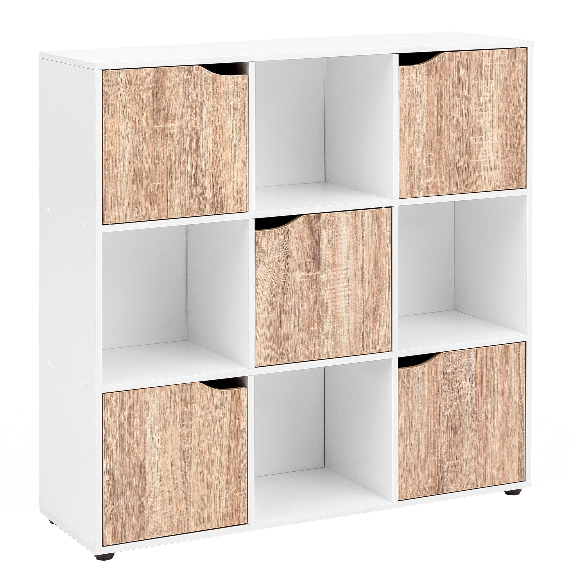 FineBuy Standregal MASSA B&uuml;cherregal mit 9 F&auml;chern Sideboard W&uuml;rfelregal Kommode - Bild 1