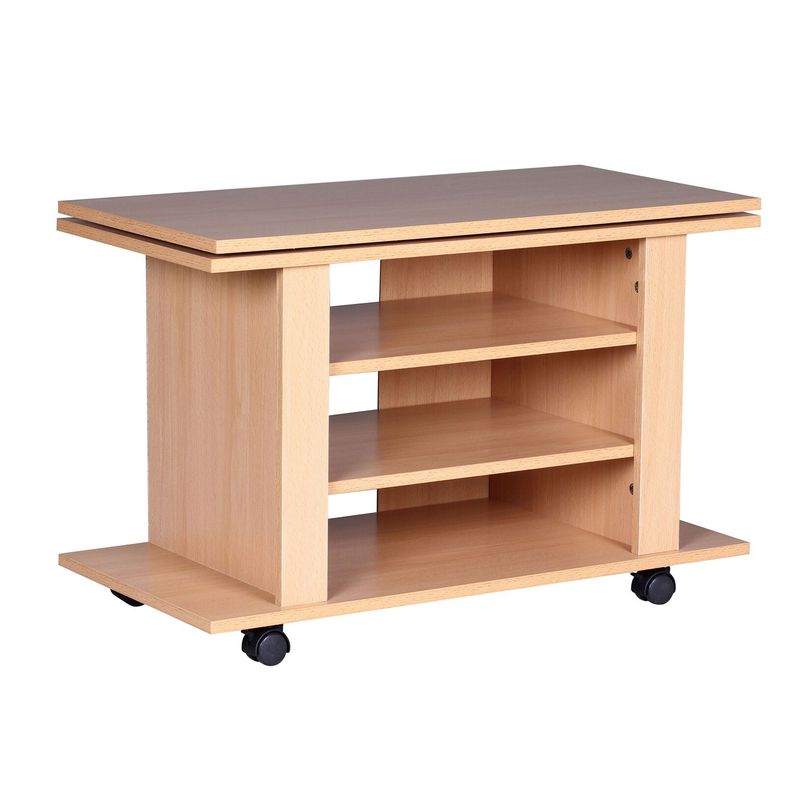 Fernsehschrank Rollbar Drehbar TV Bank Schrank Möbel Fernsehtisch HiFi Rack Holz | 04250950211988