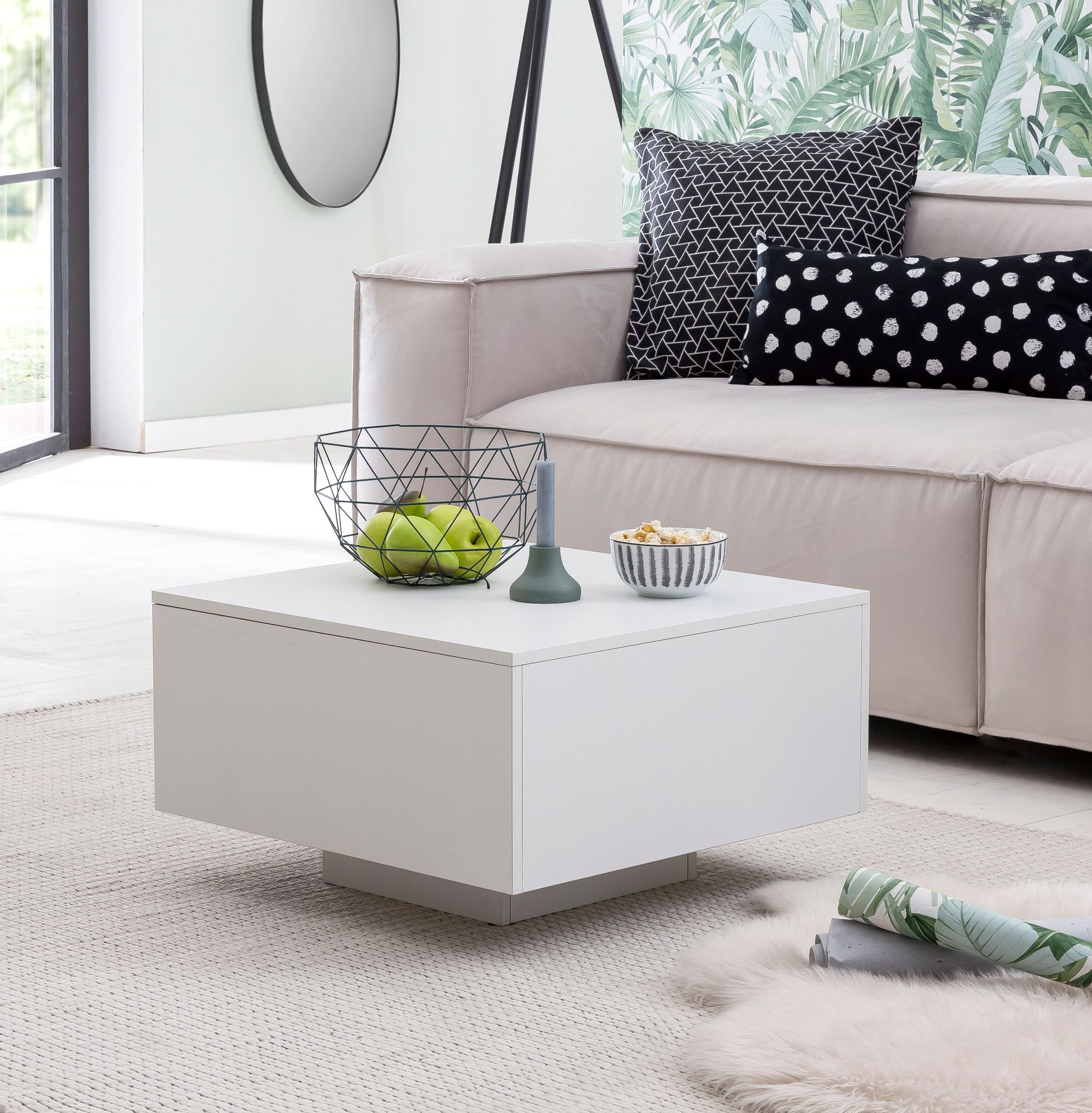 FineBuy Couchtisch Wei&szlig; 60 x 60 cm Wohnzimmertisch Beistelltisch Quadratisch - Bild 1