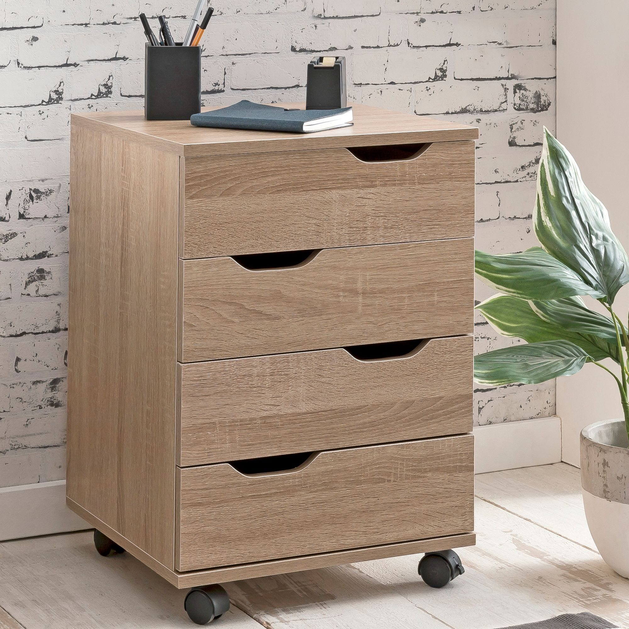 FineBuy Rollcontainer Schreibtischcontainer 40 x 60 x 40 cm Holz B&uuml;ro - Bild 1