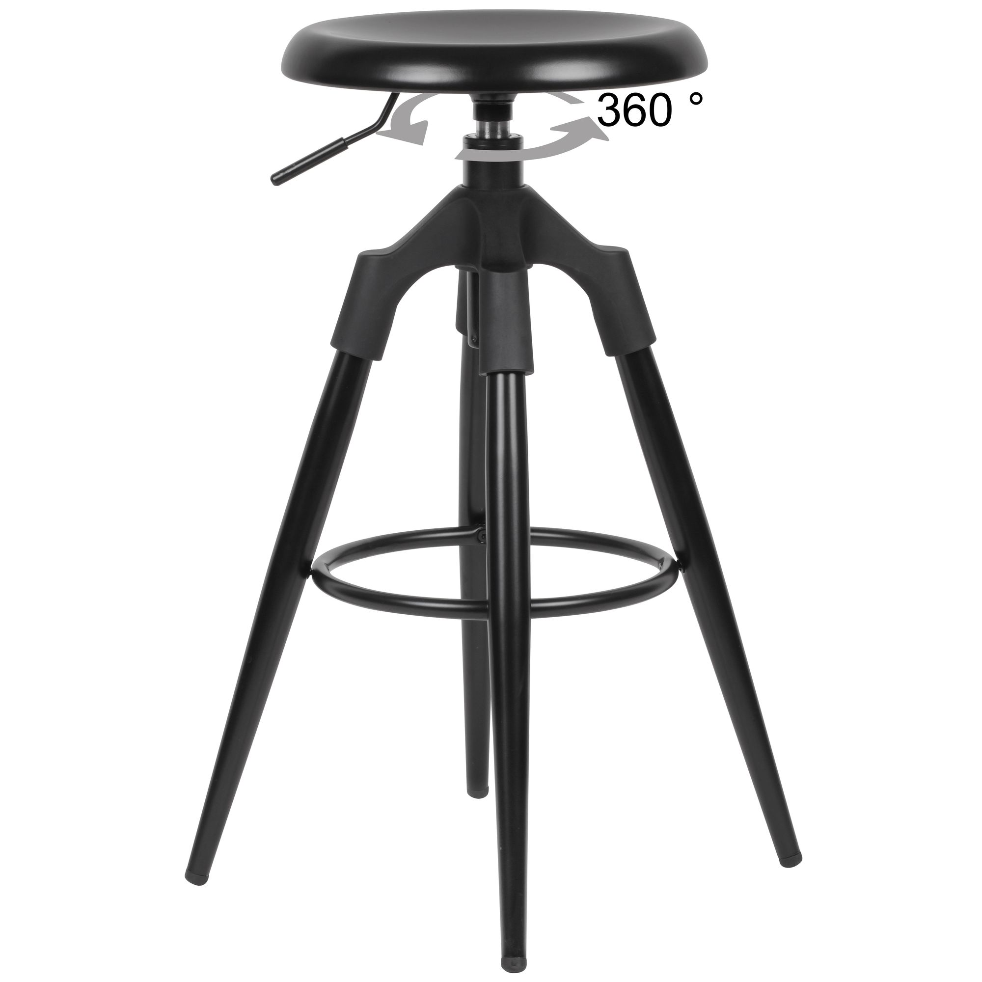 FineBuy Barhocker Metall 72-80cm Tresenhocker H&ouml;henverstellbar Barstuhl Modern - Bild 1
