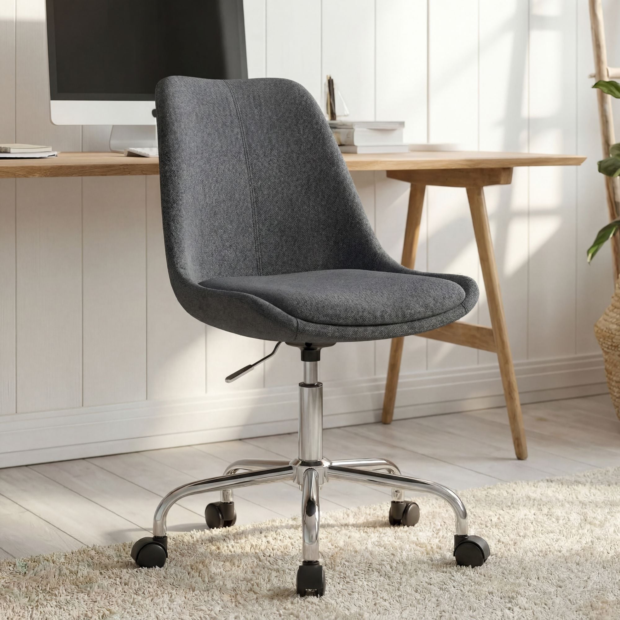 FineBuy Schreibtischstuhl Stoff Drehstuhl Stuhl mit Rollen 110 kg Schalenstuhl - Bild 1