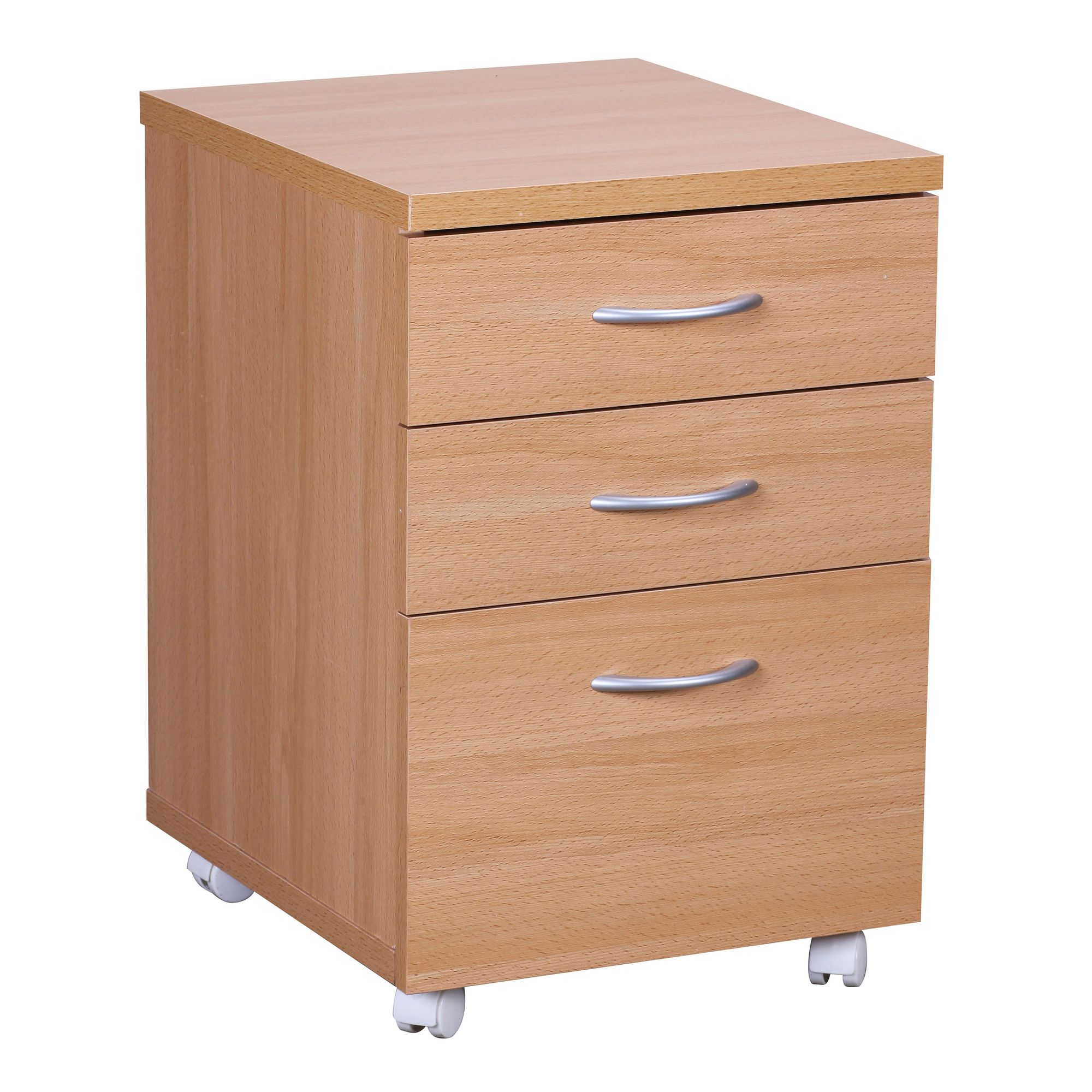 Rollcontainer Rollwagen Rollschrank B&uuml;ro Container Schubladen Schrank Buche - Bild 1