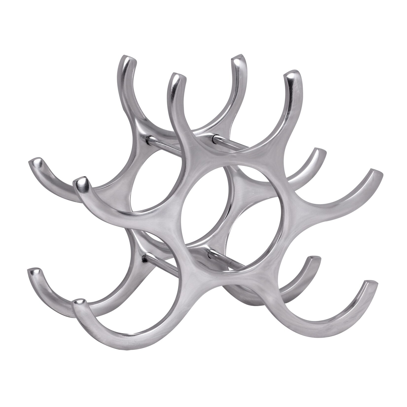 FineBuy Design Alu Weinregal Flammen 24 cm Regal Flaschenregal 6 Flaschen | 04251757702808