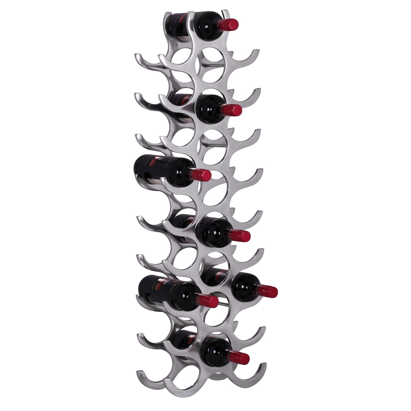 FineBuy Design Alu Weinregal Flammen 93 cm Regal Flaschenregal 27 Flaschen | 04250950218604
