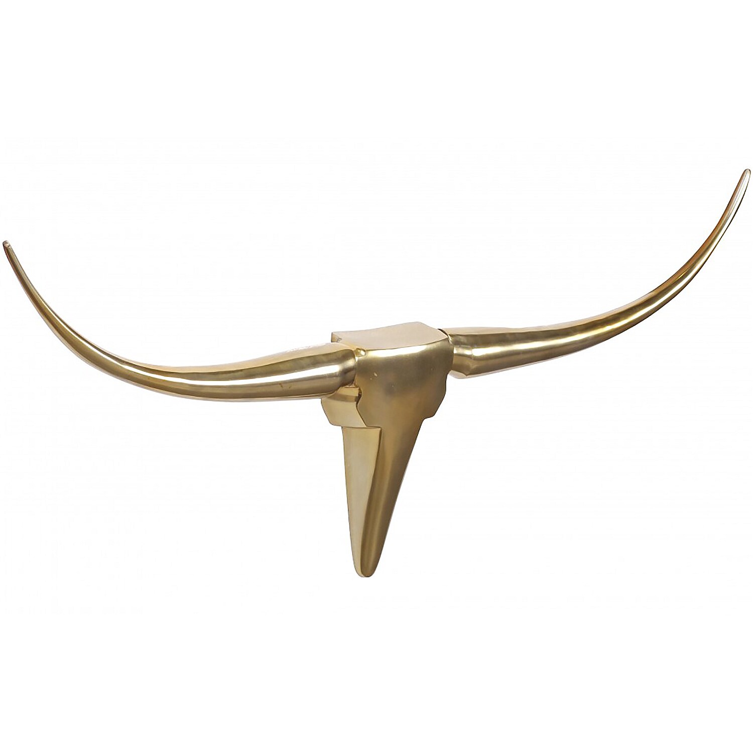 FineBuy Deko Geweih Bull M Aluminium Design Hörner 100cm Wanddekoration Gold