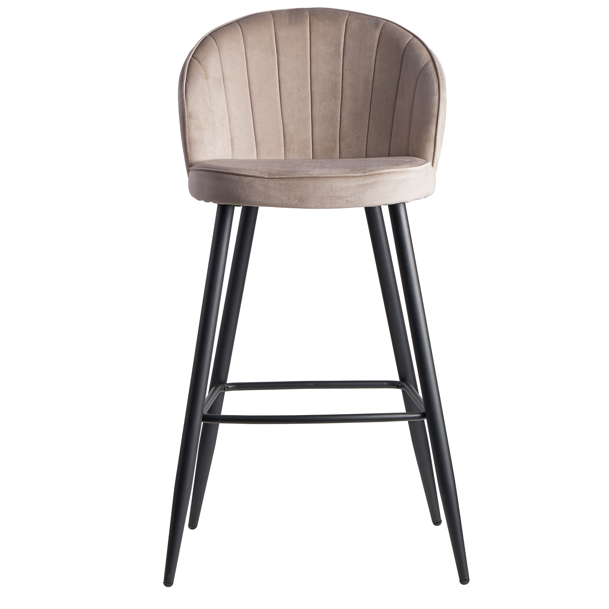 FineBuy Barhocker Samt Barstuhl Design Tresenhocker mit Lehne Stoff Hocker 110kg - Bild 1