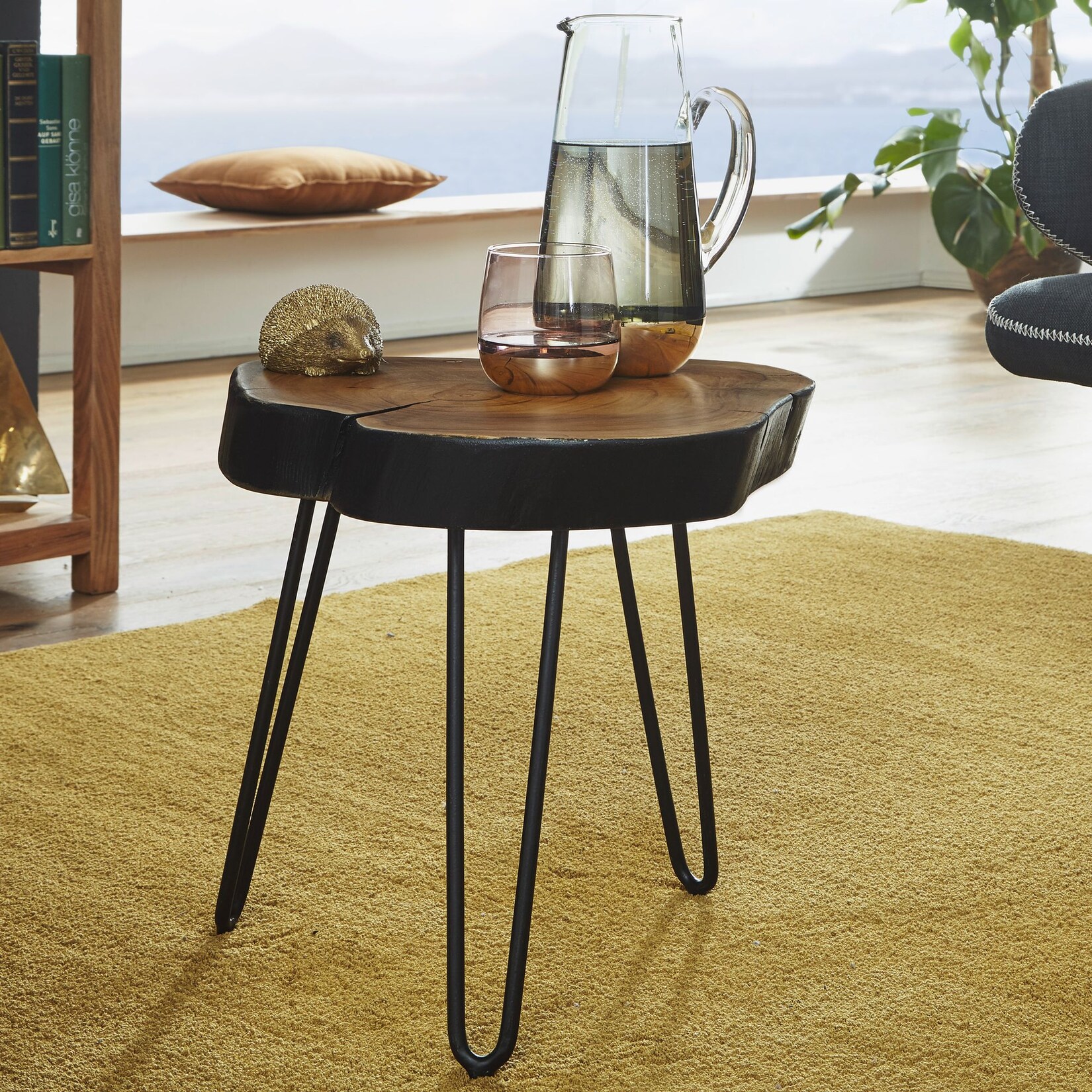 FineBuy Massivholz Sheesham Beistelltisch 35 x 35 cm Wohnzimmertisch Massiv | 04250950234413