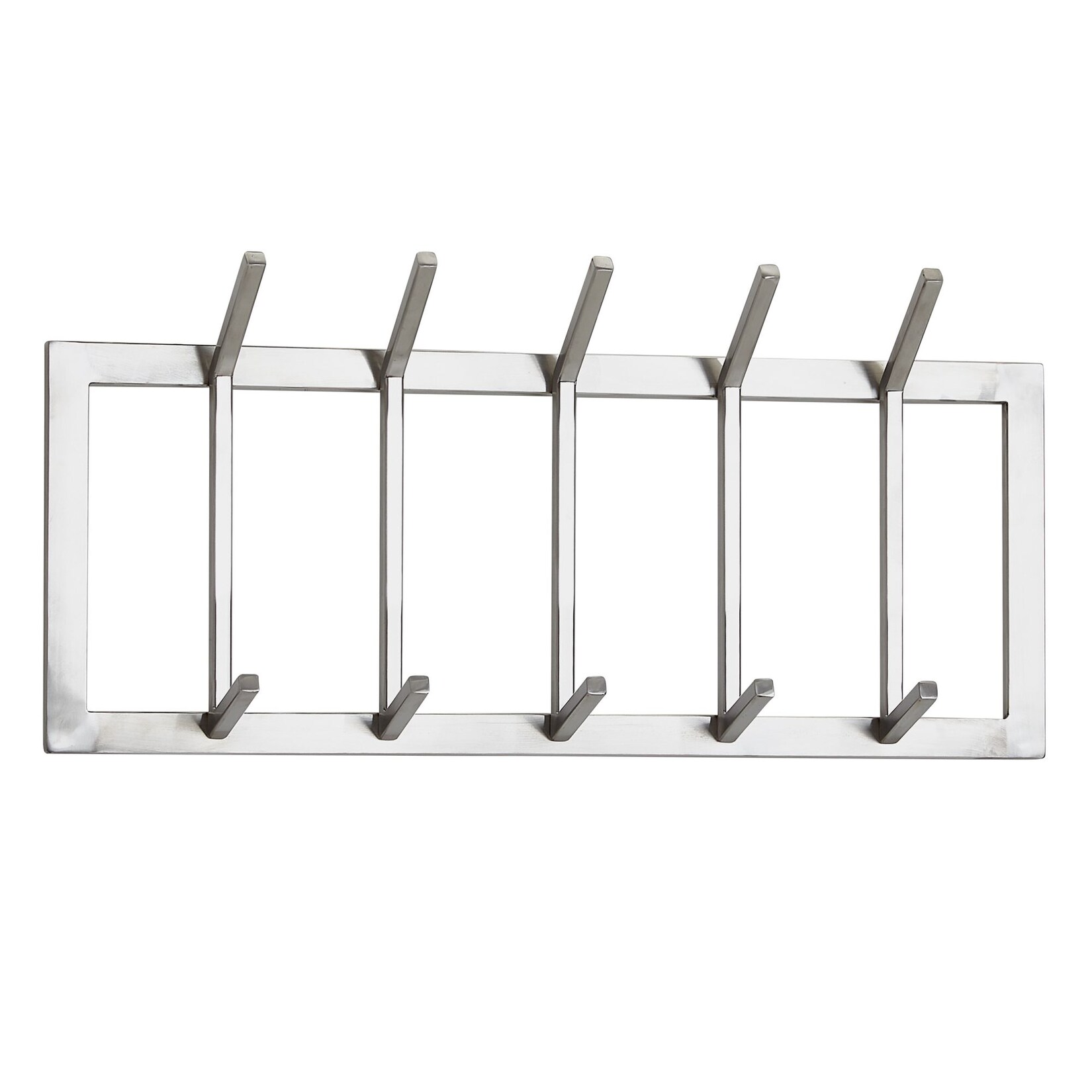 Wandgarderobe FineBuy Garderobe Metall 65 cm Silber Flur Hakenleiste Paneel | 04251757708107