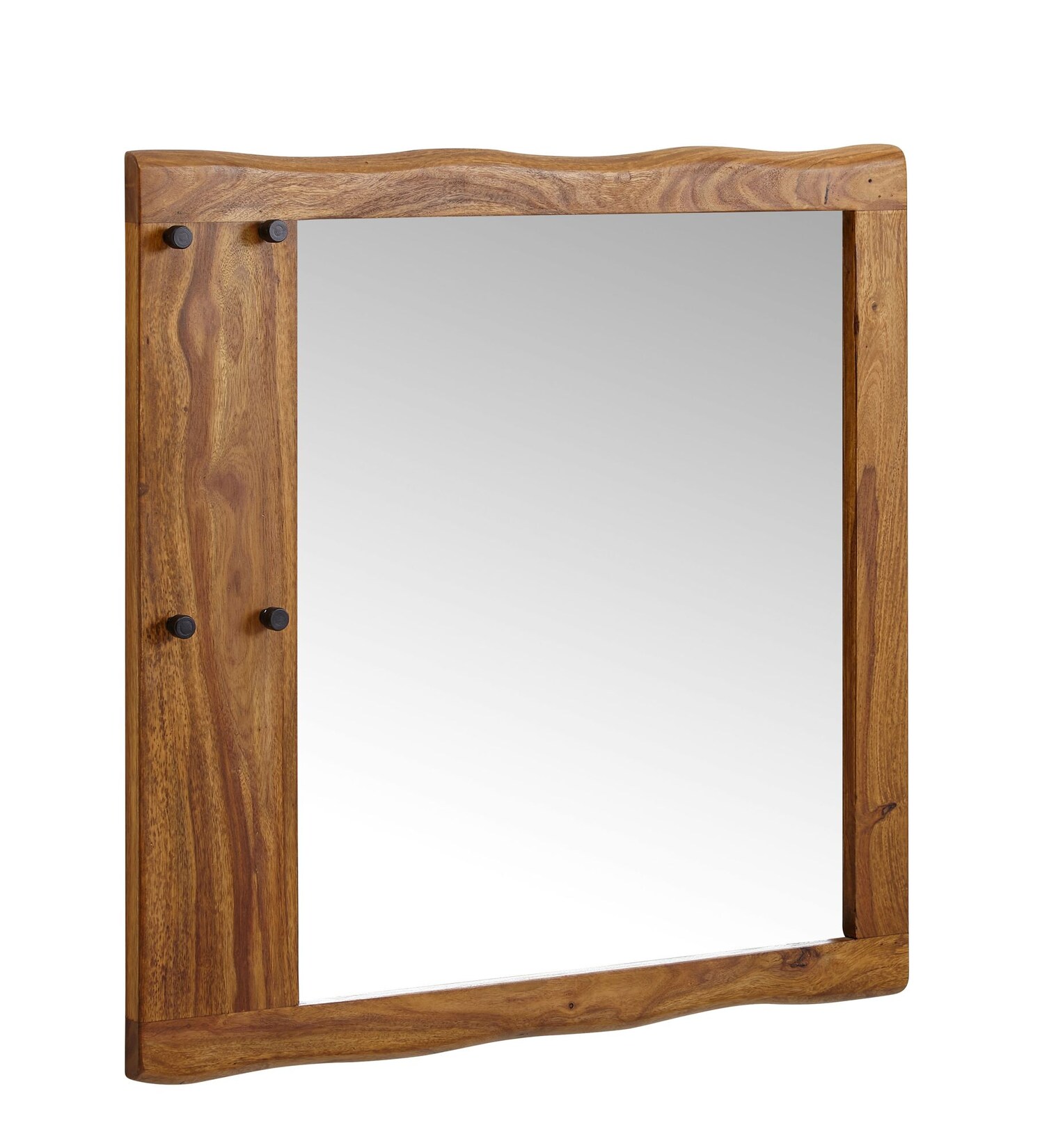 Wandspiegel FineBuy Flurspiegel Holz Massiv 80x80x3 cm Spiegel Flur Diele Groß | 04251757710957
