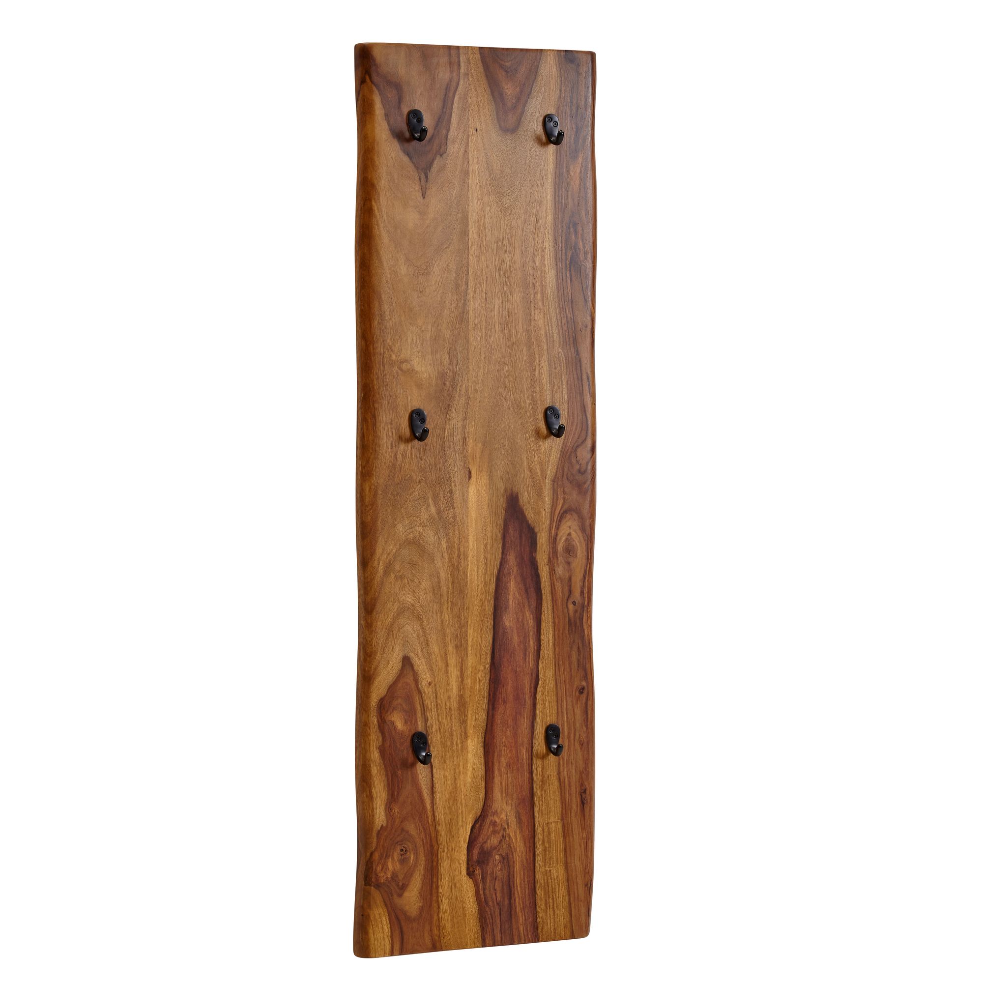 Wandgarderobe FineBuy Garderobe Holz Metall 140 cm Flur Hakenleiste Massivholz - Bild 1