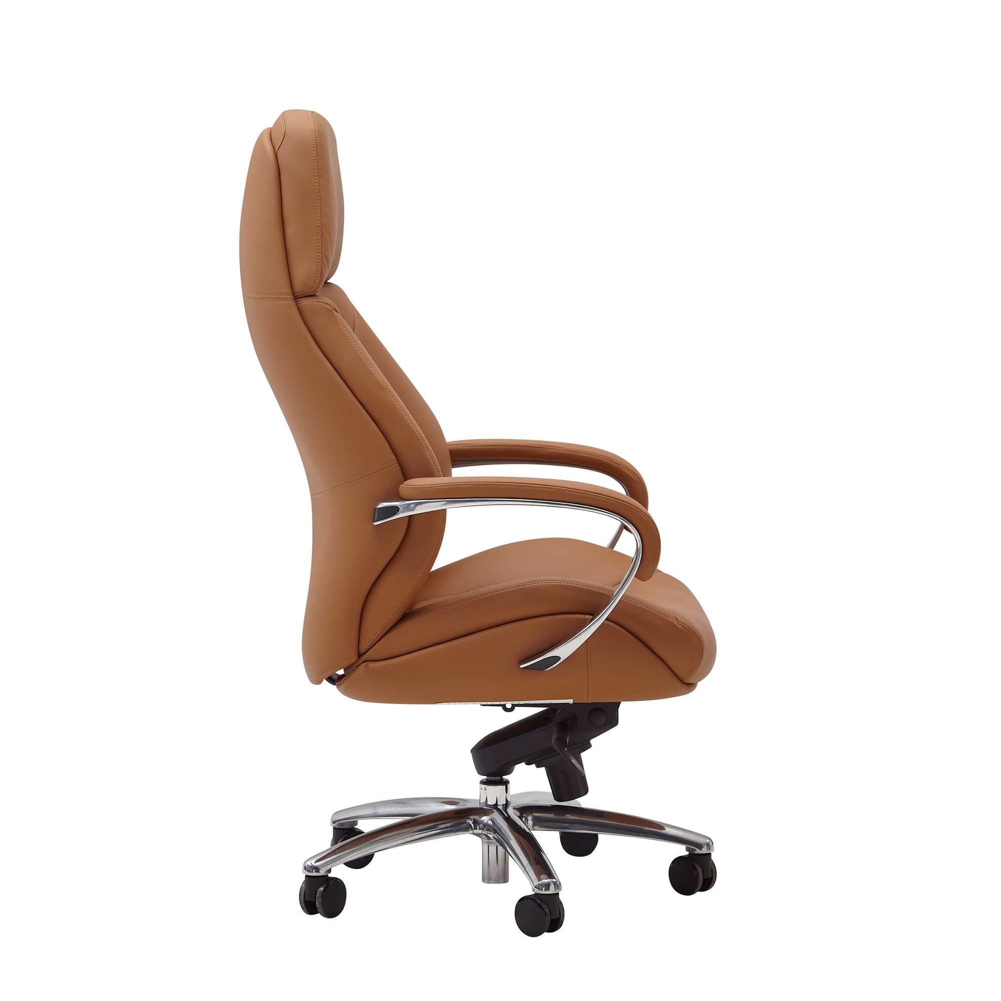 B&uuml;rostuhl FineBuy Chefsessel Echtleder Caramel Ergonomisch XXL Drehstuhl 120 kg - Bild 1