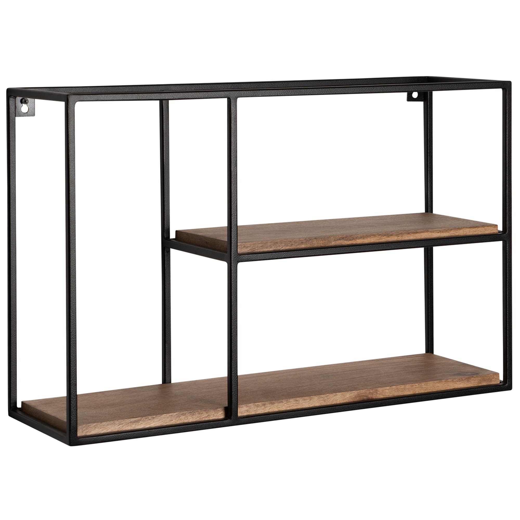 Wandregal FineBuy H&auml;ngeregal Holz Metall 60x40x18 cm Regal Rechteckig Massiv - Bild 1