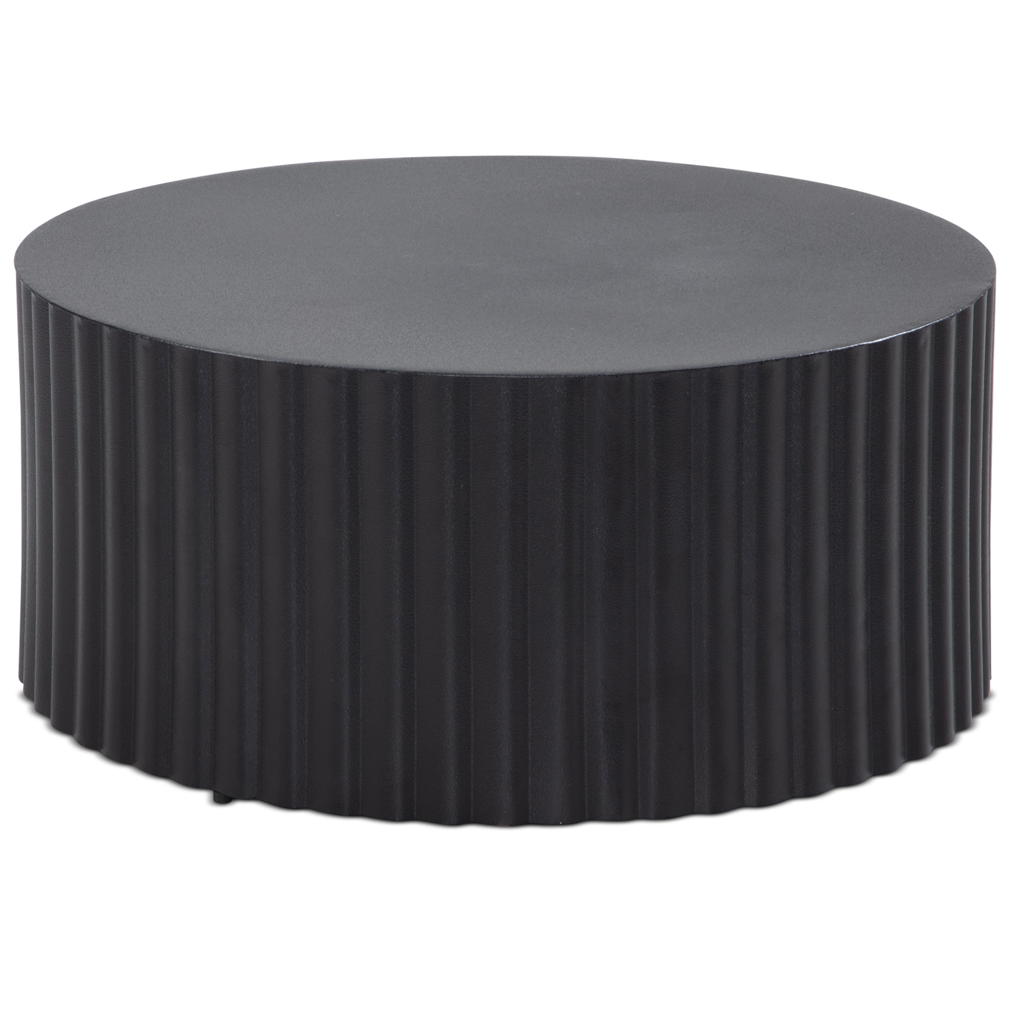 Couchtisch rund 70cm Metall Schwarz Handgefertigt Alu Wohnzimmertisch Sofatisch - Bild 1