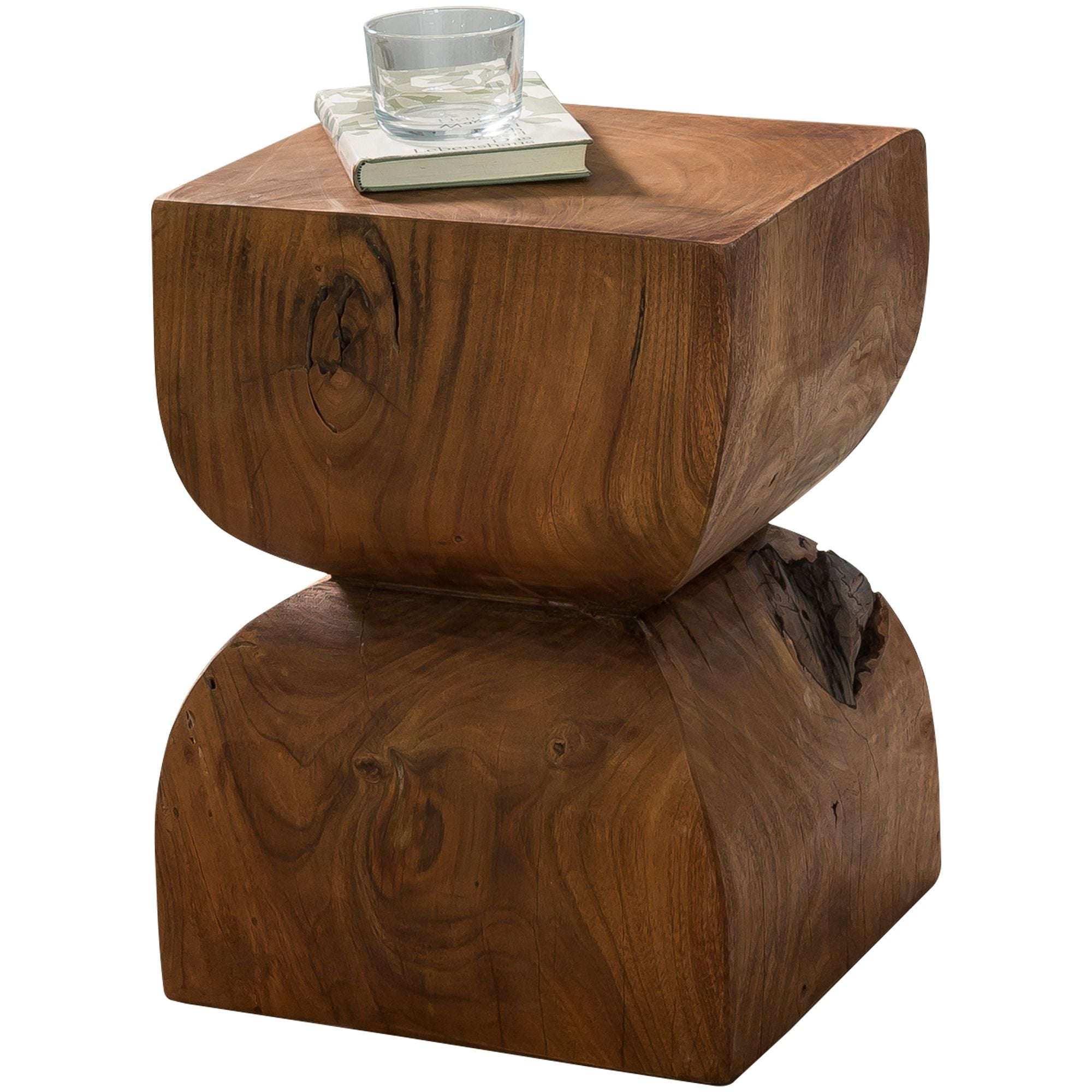 FineBuy Beistelltisch Braun Holztisch Rustikaler Deko-Tisch Anstelltisch Klein - Bild 1