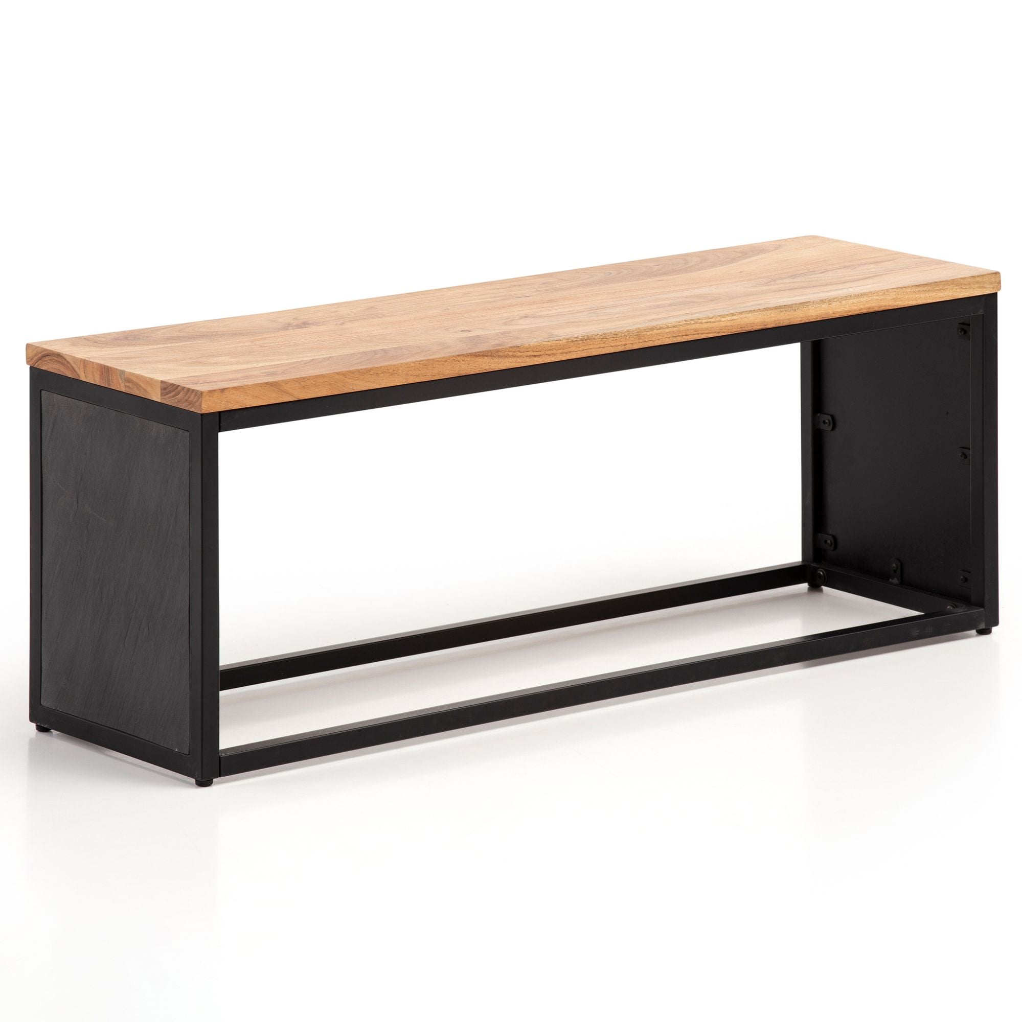 Massivholz Sitzbank 120 cm Akazie - Design Bank - Garderobenbank - Bettbank - Bild 1