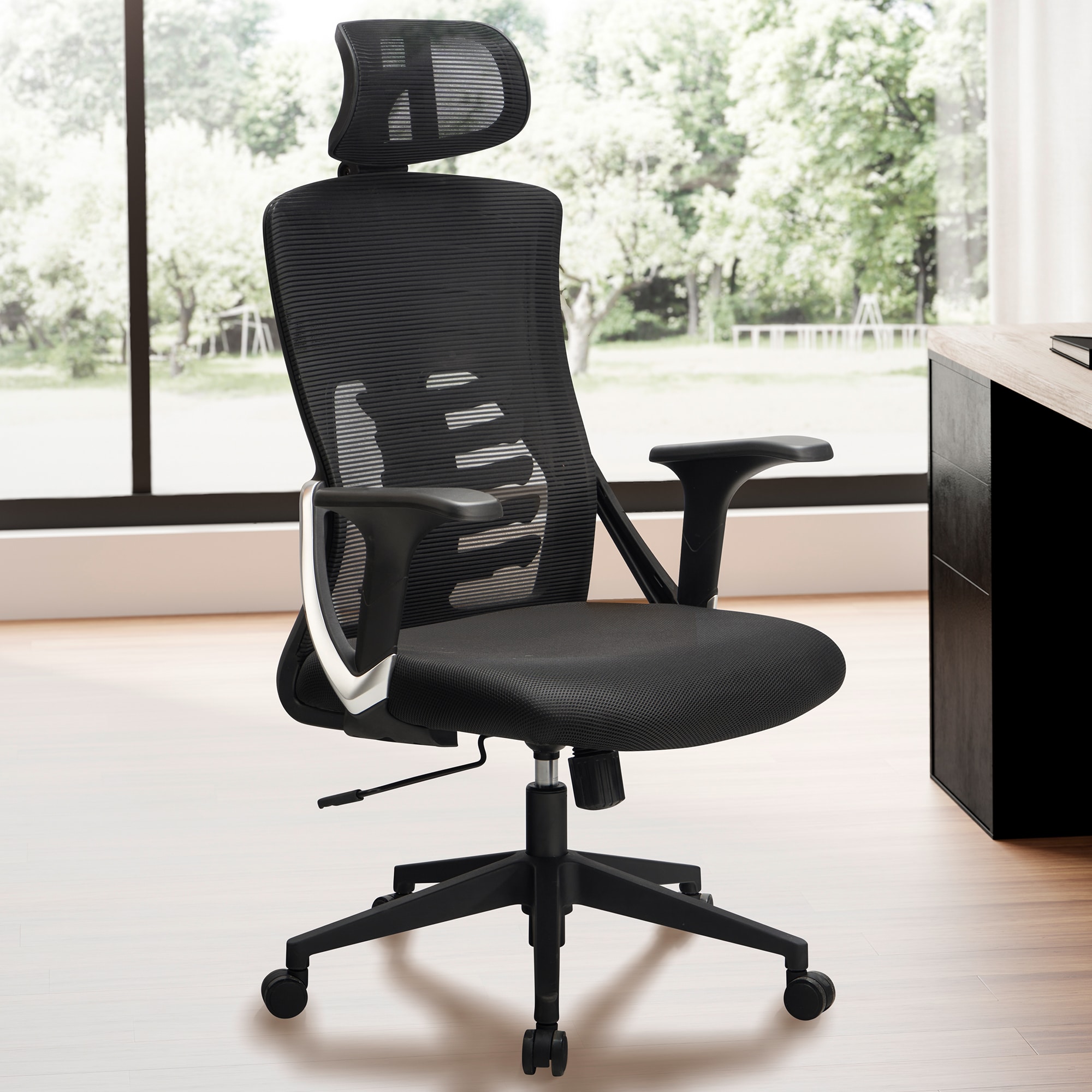 B&uuml;rostuhl FineBuy Schreibtischstuhl Mesh Schwarz Drehstuhl Ergonomisch 120 kg - Bild 1