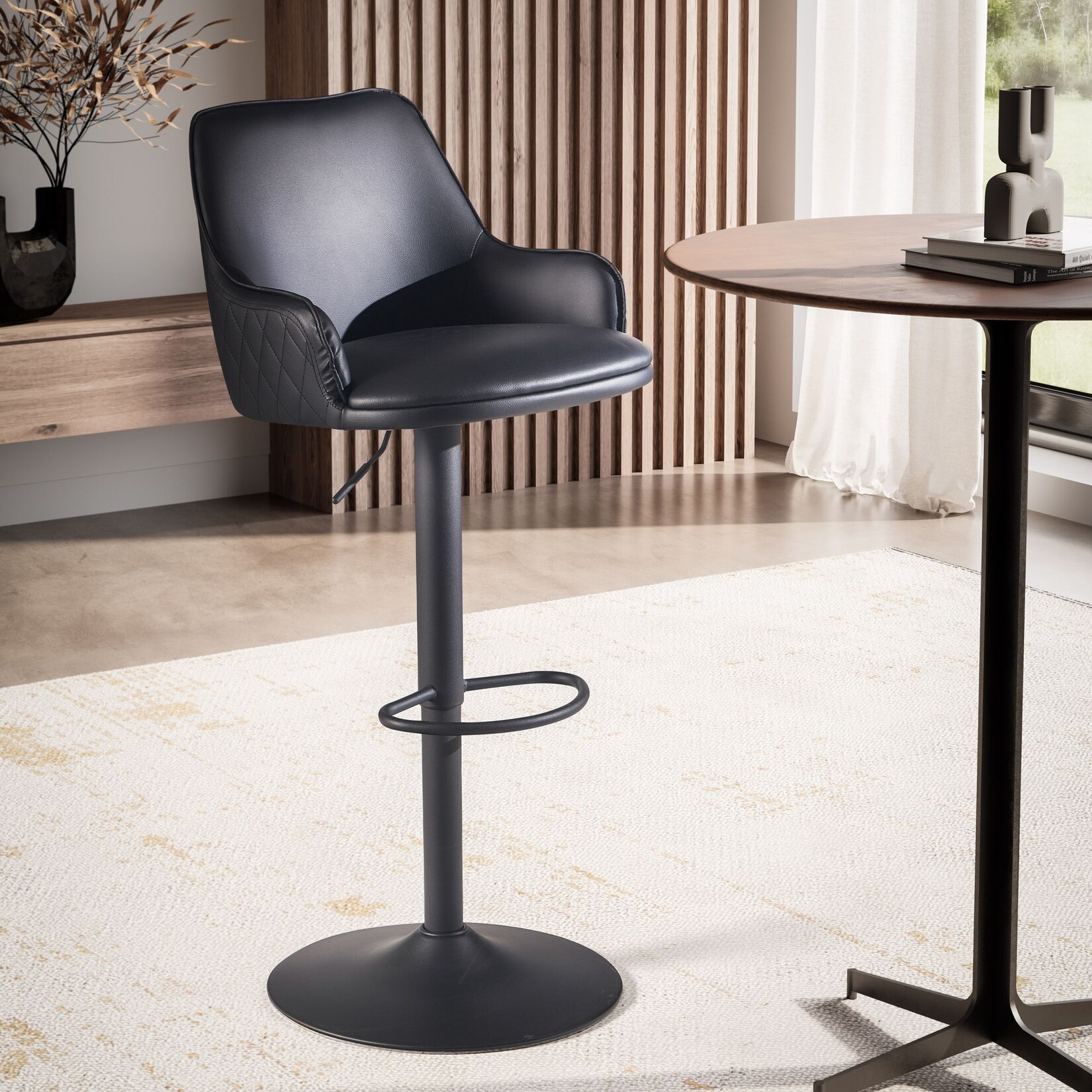 Barhocker FineBuy Küchenhocker Kunstleder Schwarz Hocker Bistrohocker Barstuhl | 04251757720284