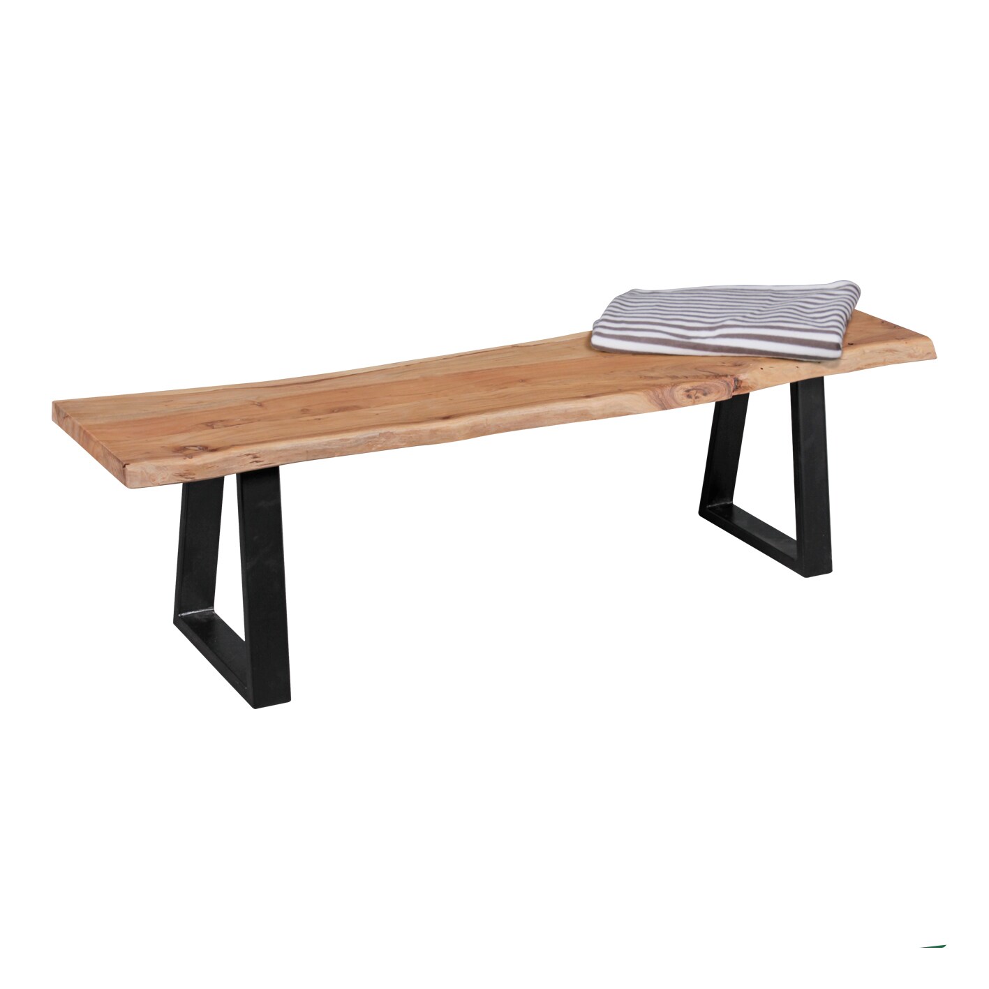 FineBuy Esszimmerbank Massiv Holzbank Baumkante Essbank Holz 180 cm Küchenbank | 04250950260269