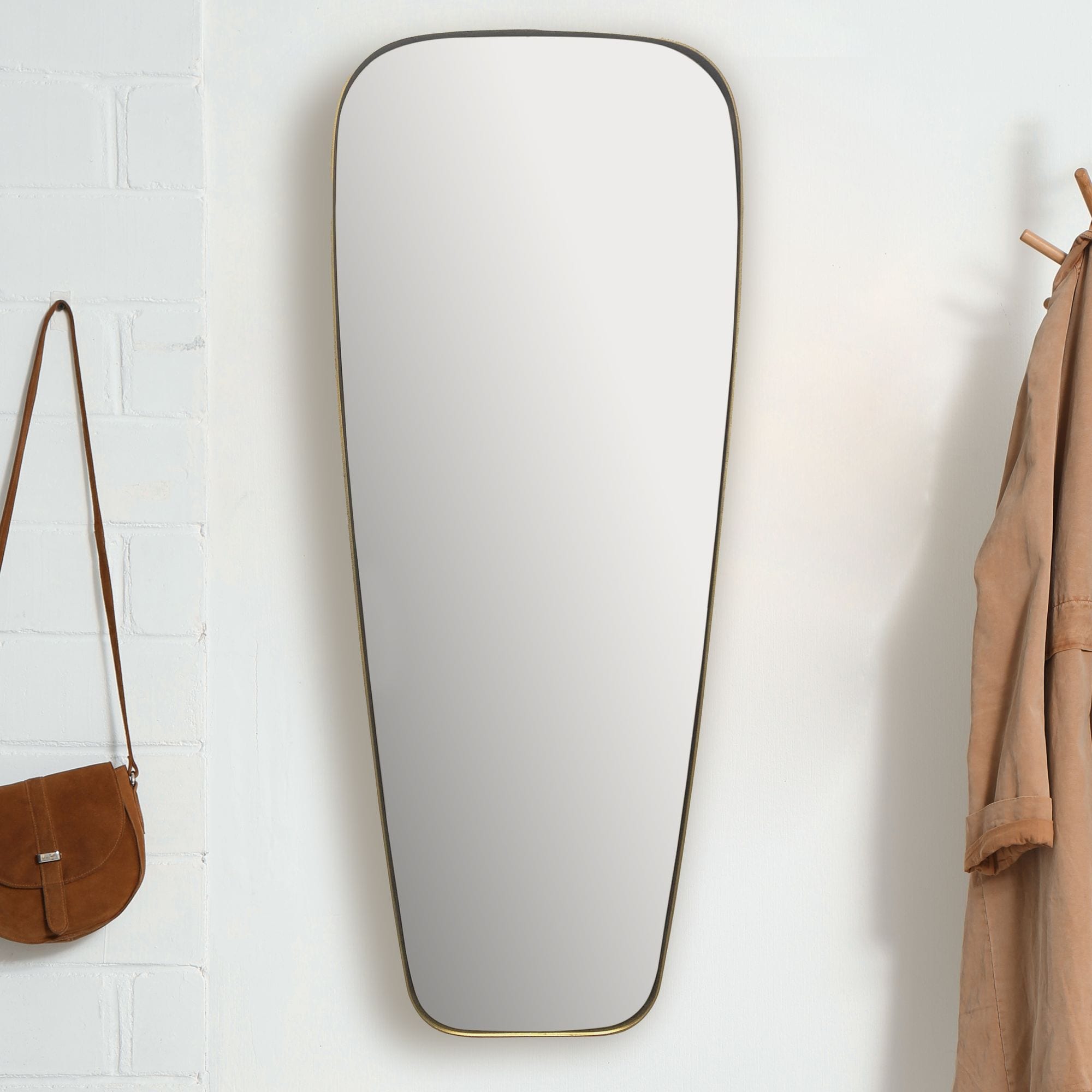 Wandspiegel FineBuy Flurspiegel Rechteckig Gold 100 cm Spiegel H&auml;ngespiegel - Bild 1