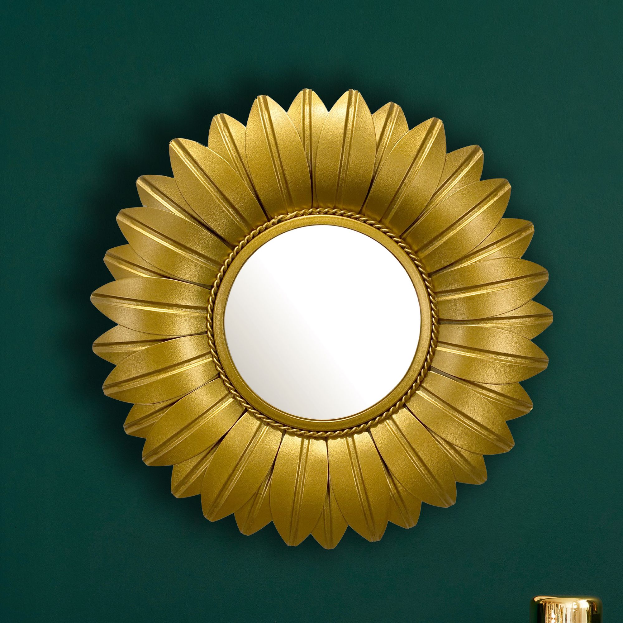 Wandspiegel FineBuy Flurspiegel Blume Metall 60 cm Spiegel Flur H&auml;ngespiegel - Bild 1