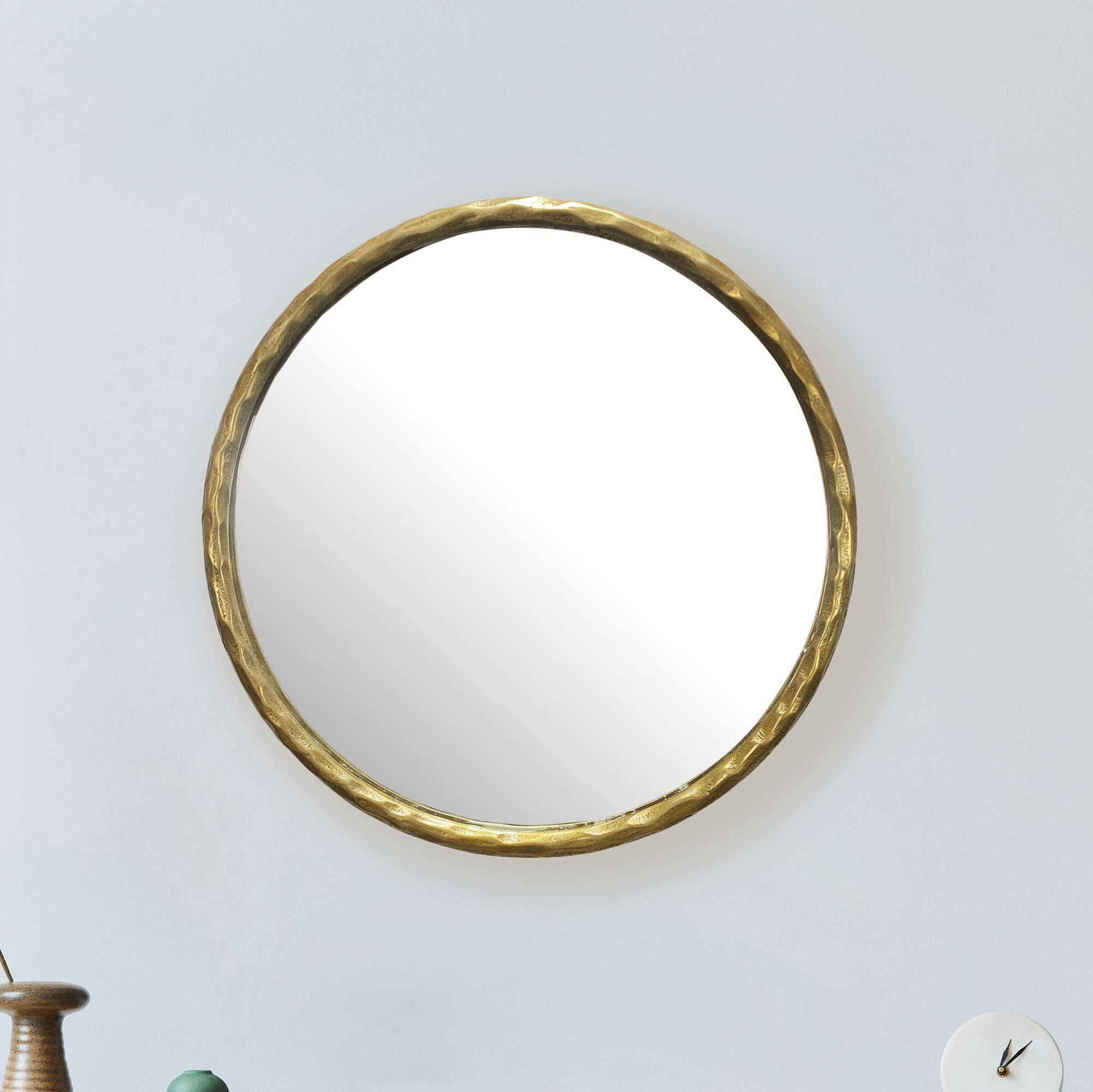 Wandspiegel FineBuy Flurspiegel Rund Metall 60 cm Spiegel Flur H&auml;ngespiegel - Bild 1