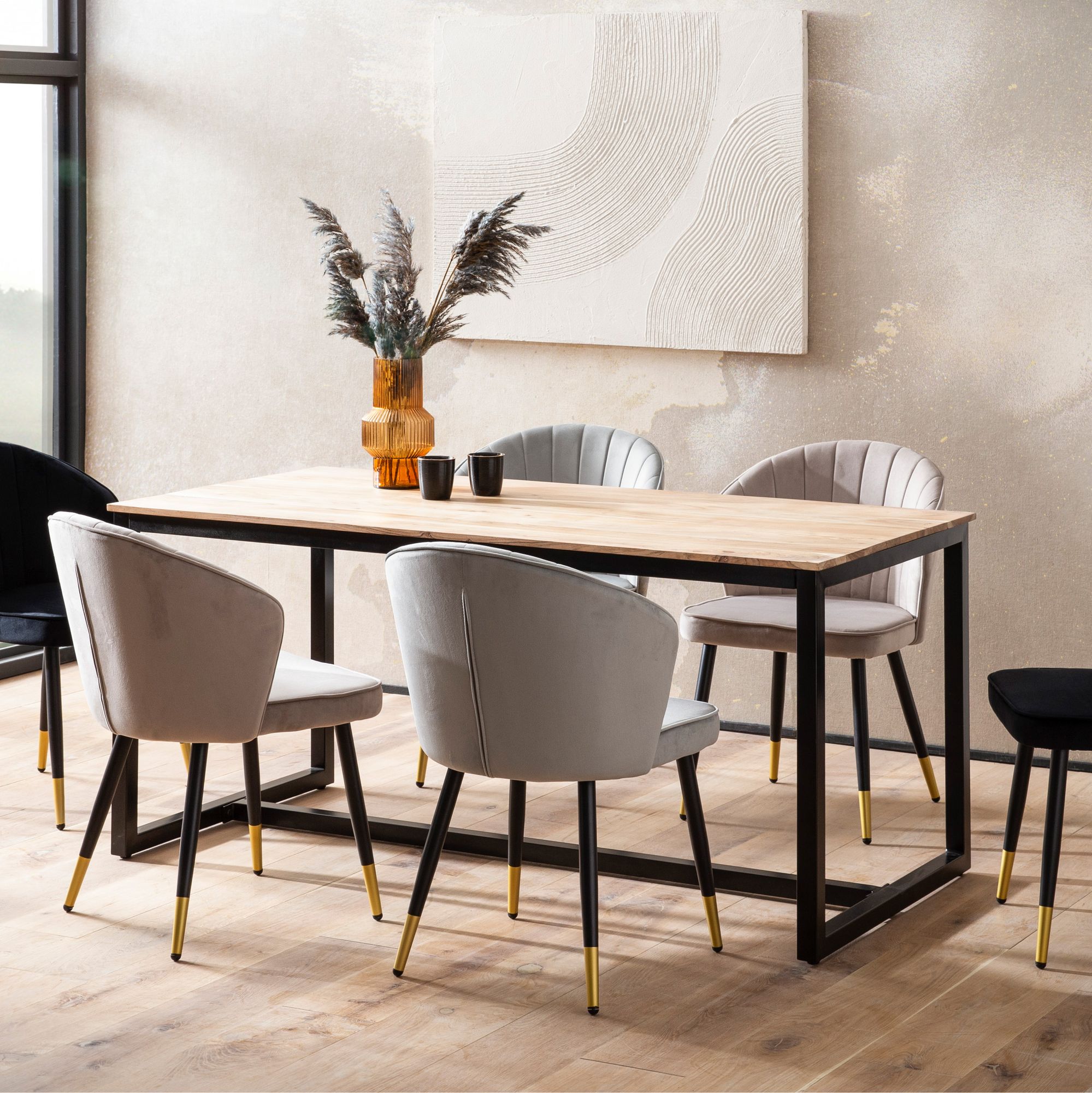 Esszimmertisch FineBuy Esstisch 120 cm Akazie Massivholz K&uuml;chentisch Loft Klein - Bild 1