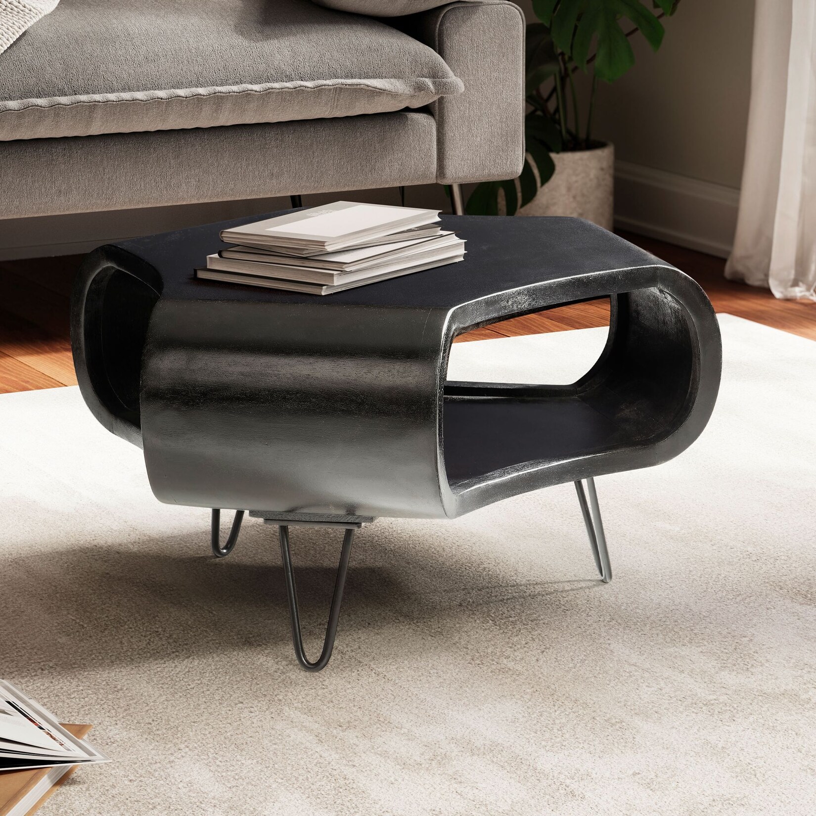 Couchtisch FineBuy Sofatisch Massivholz 60 cm Wohnzimmertisch Tisch Stauraum | 04251757724992