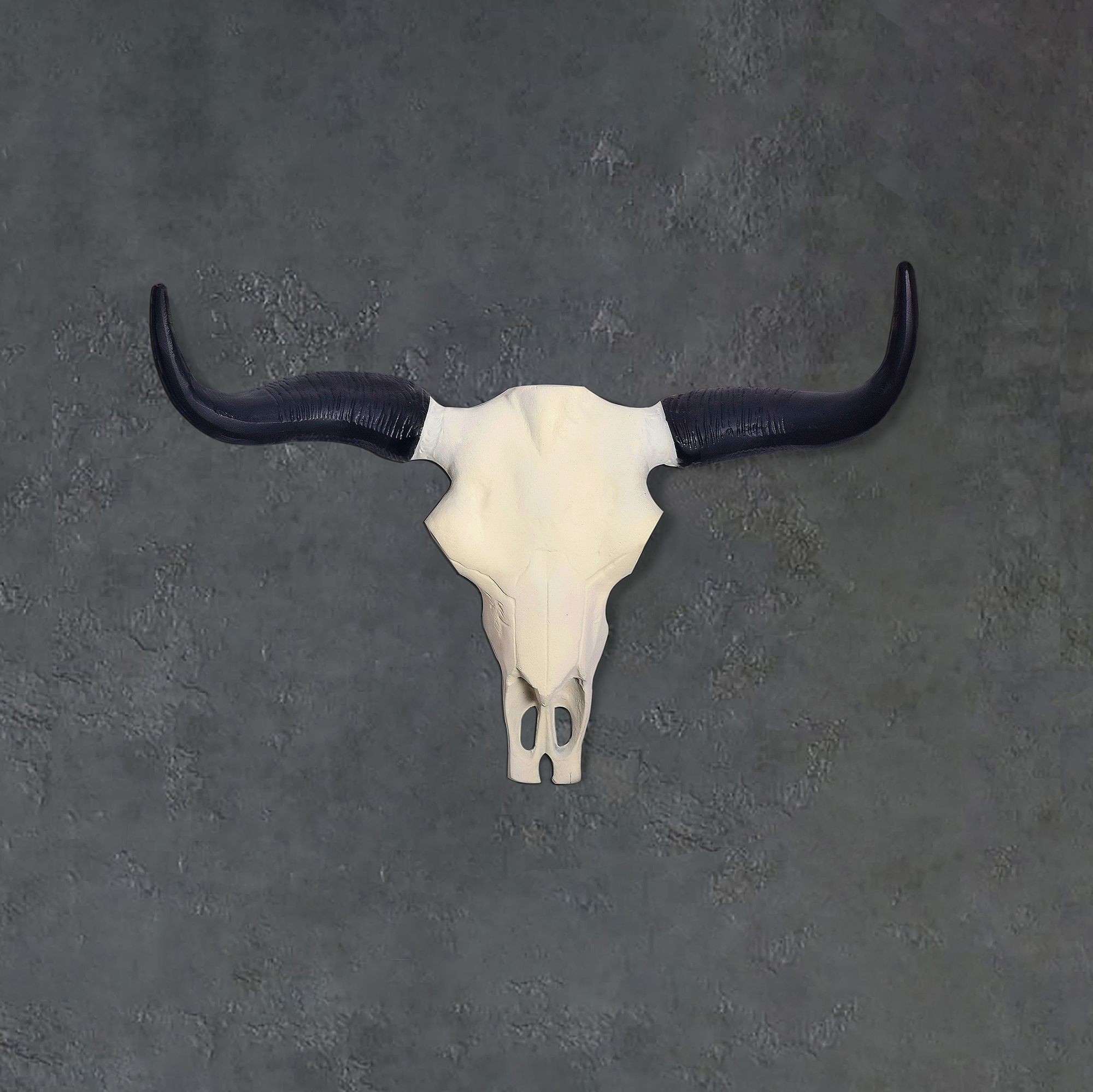 Deko Geweih FineBuy B&uuml;ffel Sch&auml;del Aluminium H&ouml;rner 55,5 cm Wanddekoration - Bild 1