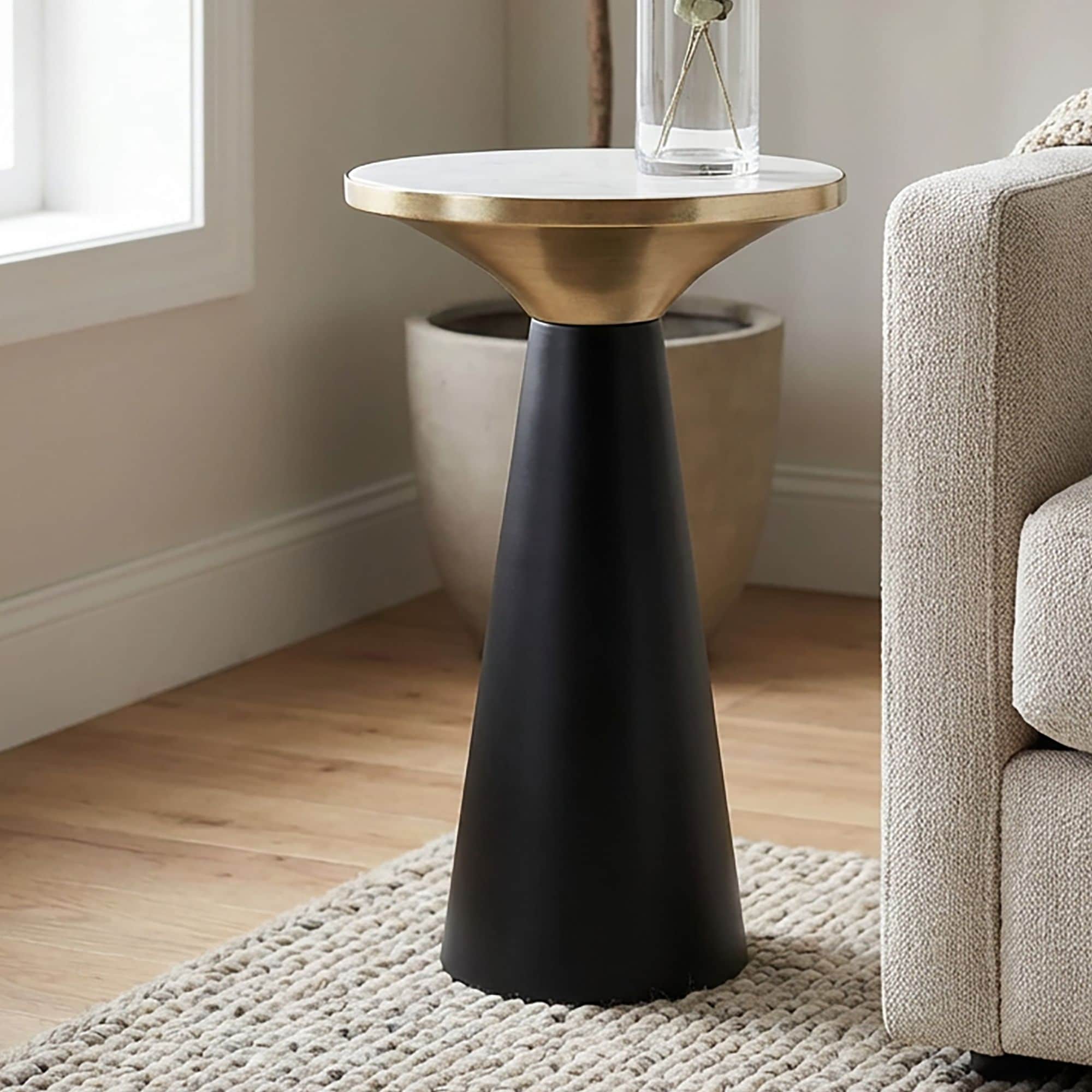 Beistelltisch Marmor Anstelltisch Metall Wohnzimmertisch Dekotisch Couchtisch - Bild 1