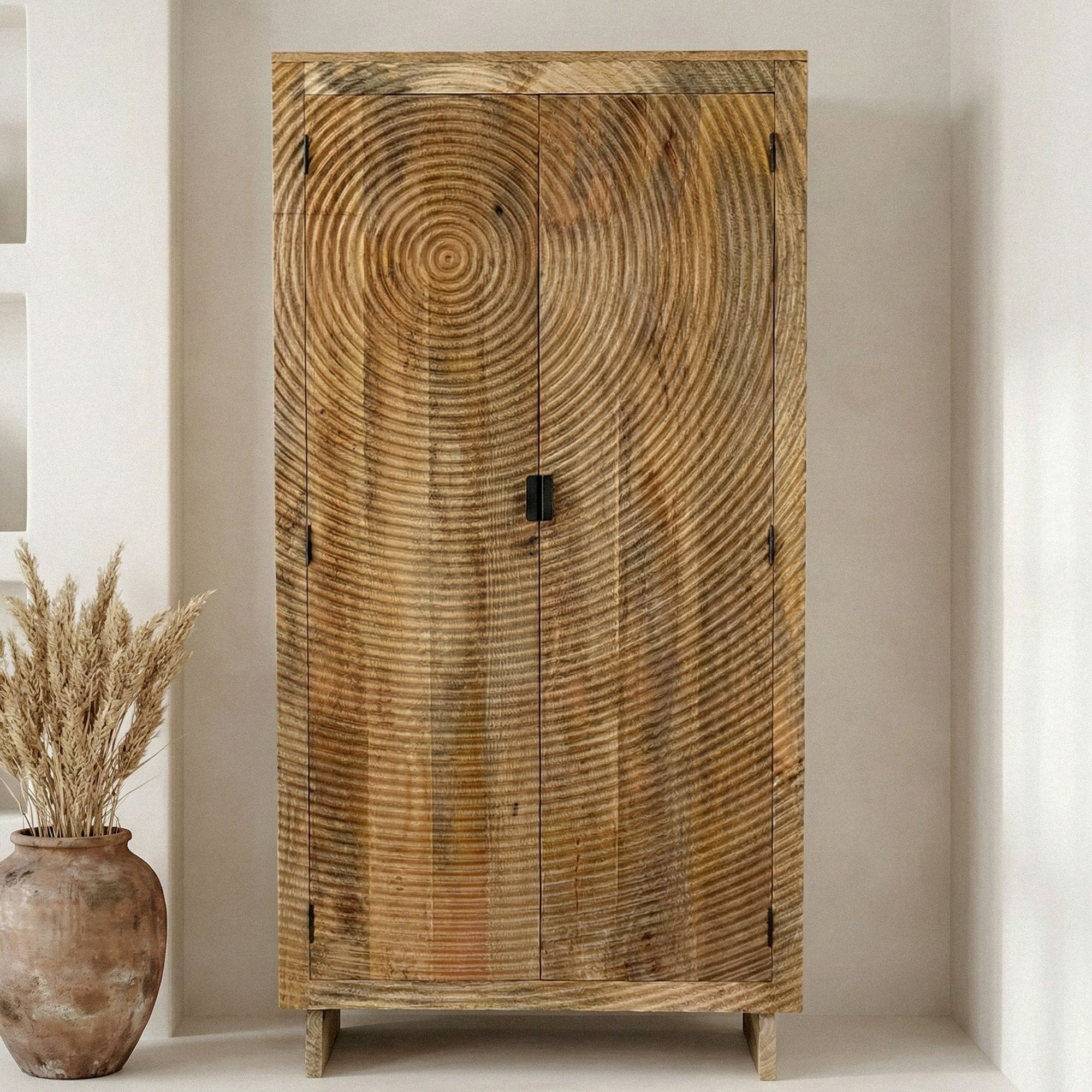 Schrank Mango Massivholz 180cm Massivholzschrank Kleiderschrank Mehrzweckschrank - Bild 1