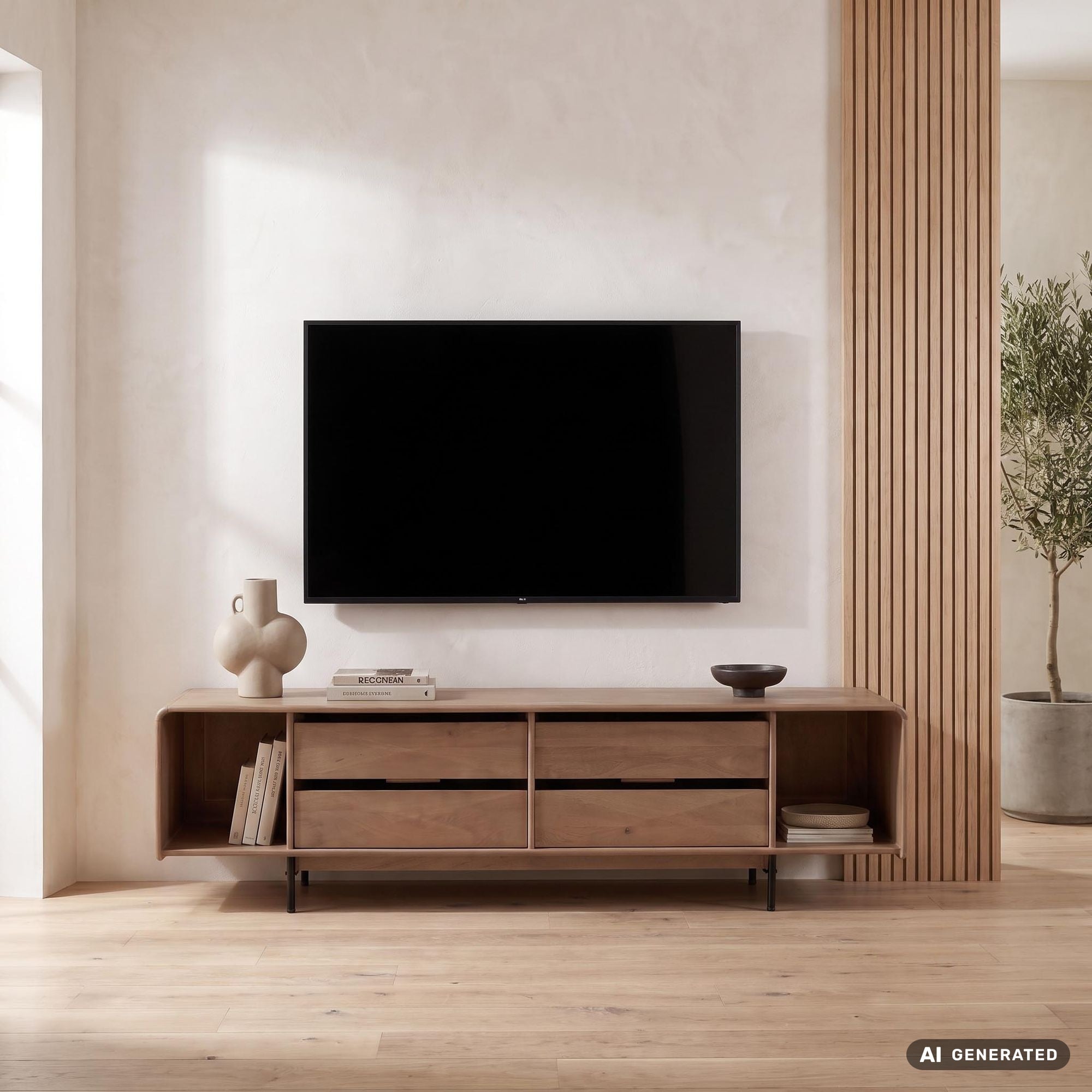TV Board Kommode Lowboard Fernsehschrank Massivholz 180cm Schubladen Handmade - Bild 1